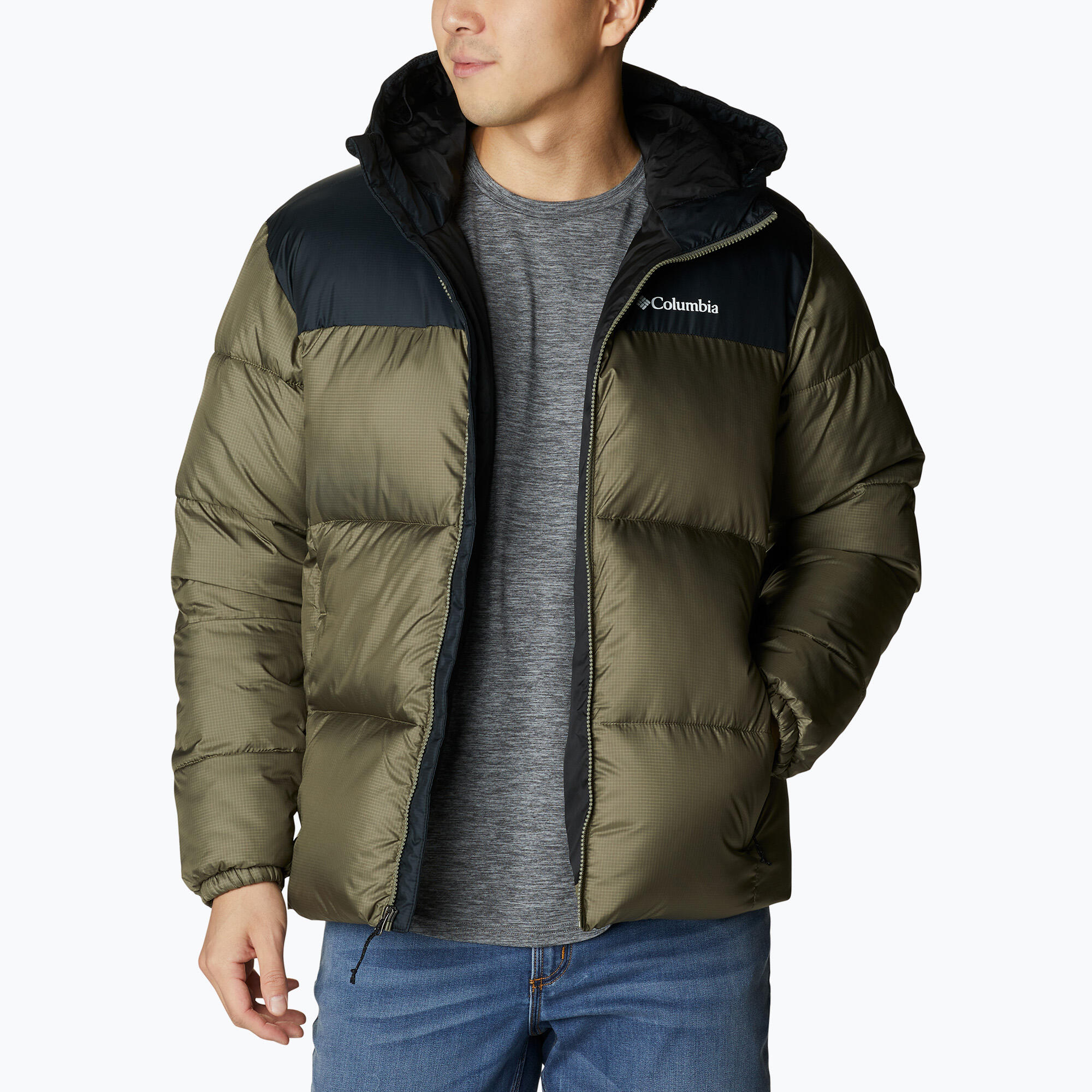 Jaqueta masculina acolchoada Columbia Puffect II com capuz 4/6