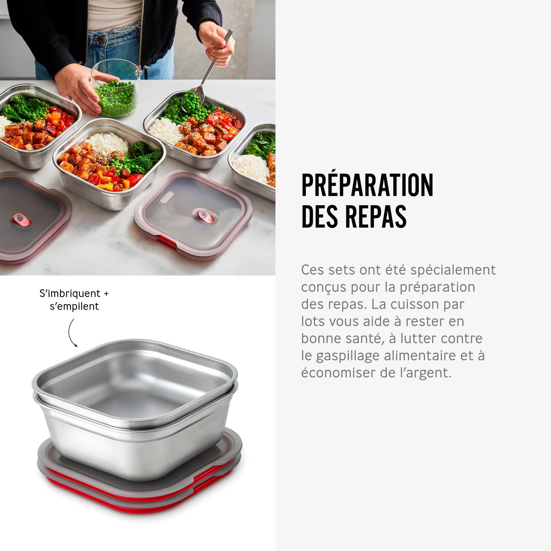 LUNCH BOX MULTIFONCTION CARRÉ PETIT - 1100ML 5/6