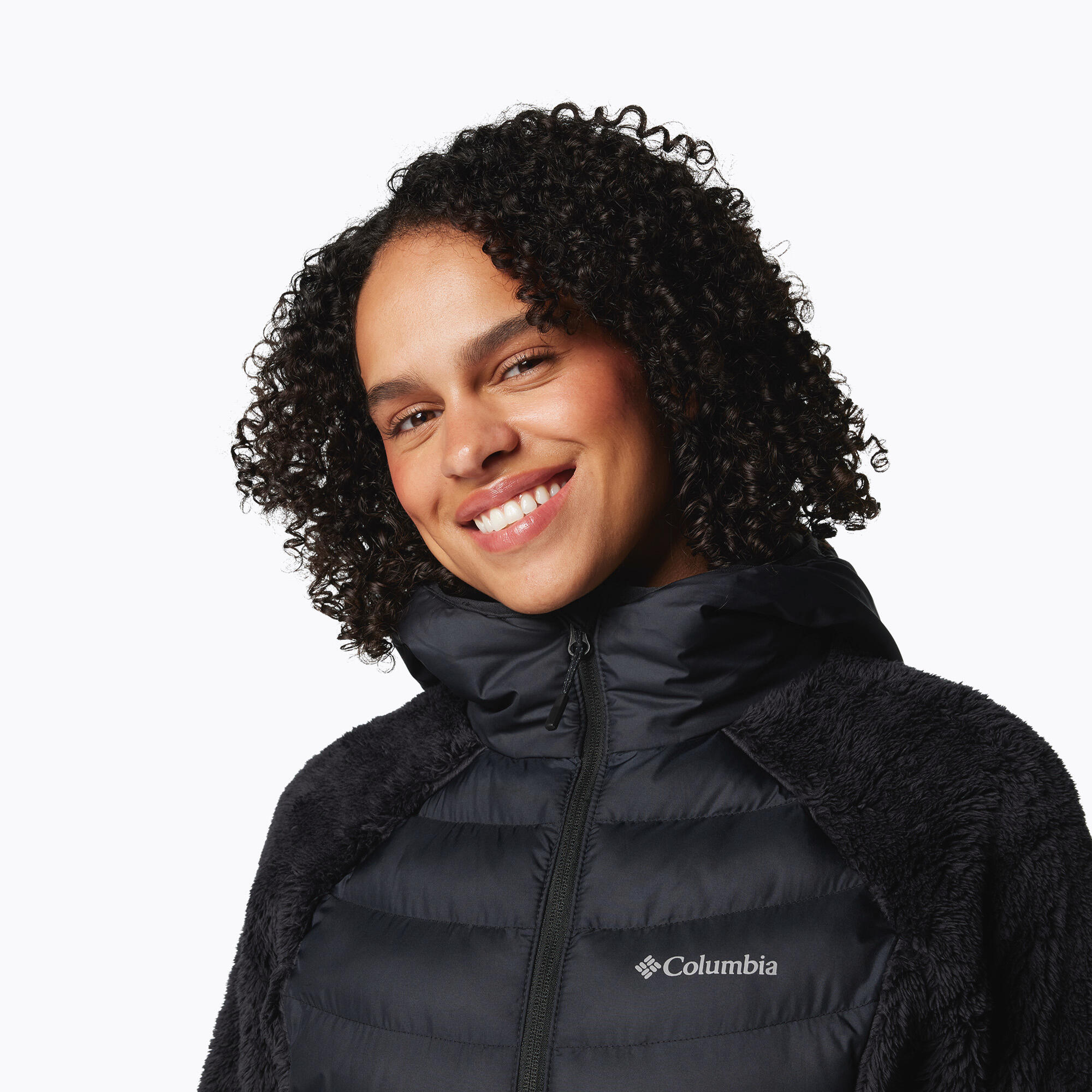 Dames gewatteerde jas Columbia Powder Lite II Sherpa Hybrid 5/7