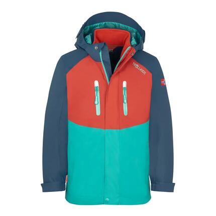 Veste 3en1 Bryggen enfants bleu acier/noir/mangue