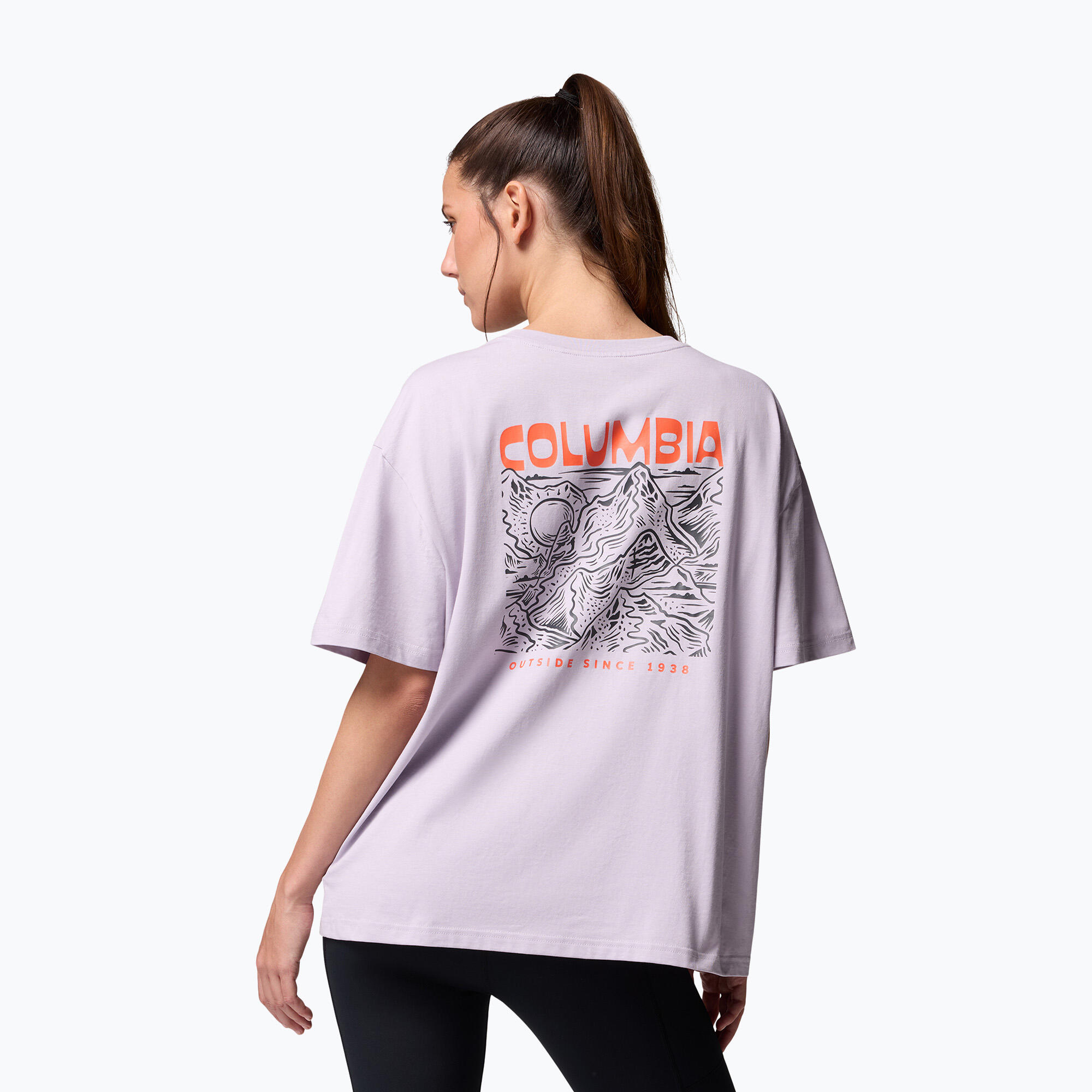 Camiseta de trekking feminina Columbia Rolling Bend Graphic Oversized Tee 3/7