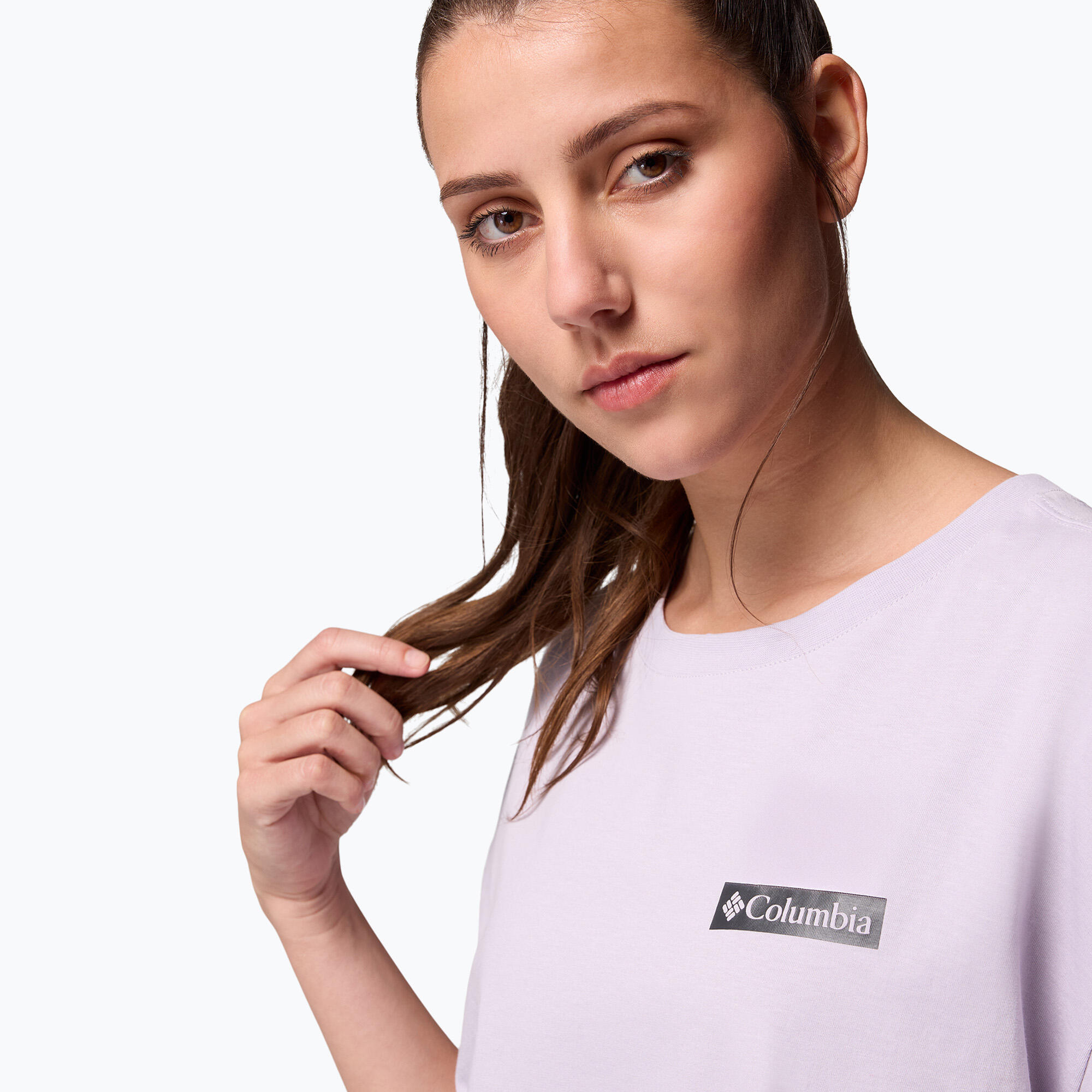 Camiseta de trekking feminina Columbia Rolling Bend Graphic Oversized Tee 5/7