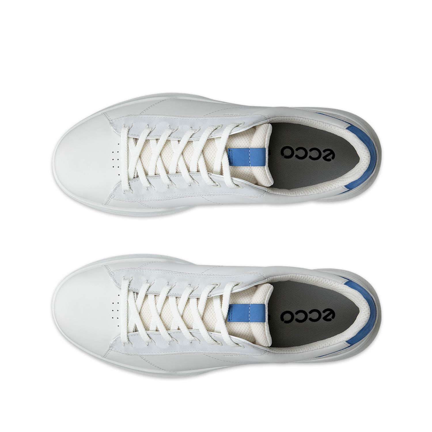 ECCO Men Street Vibe Sapatos de golfe para homem, Branco/Azul Federal 5/6