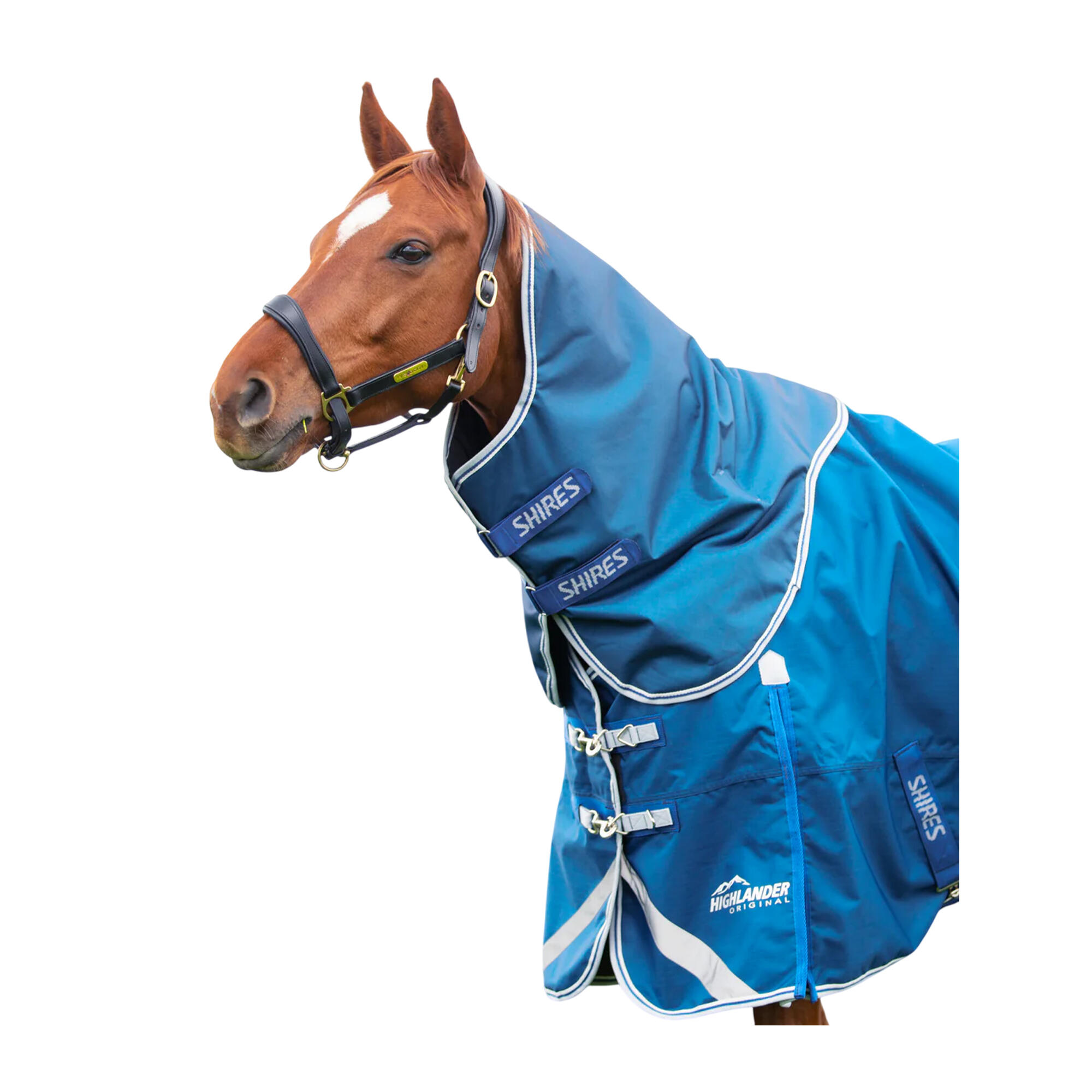 Highlander Original 200g Horse Turnout Rug & Neck Cover (Blue) 3/3