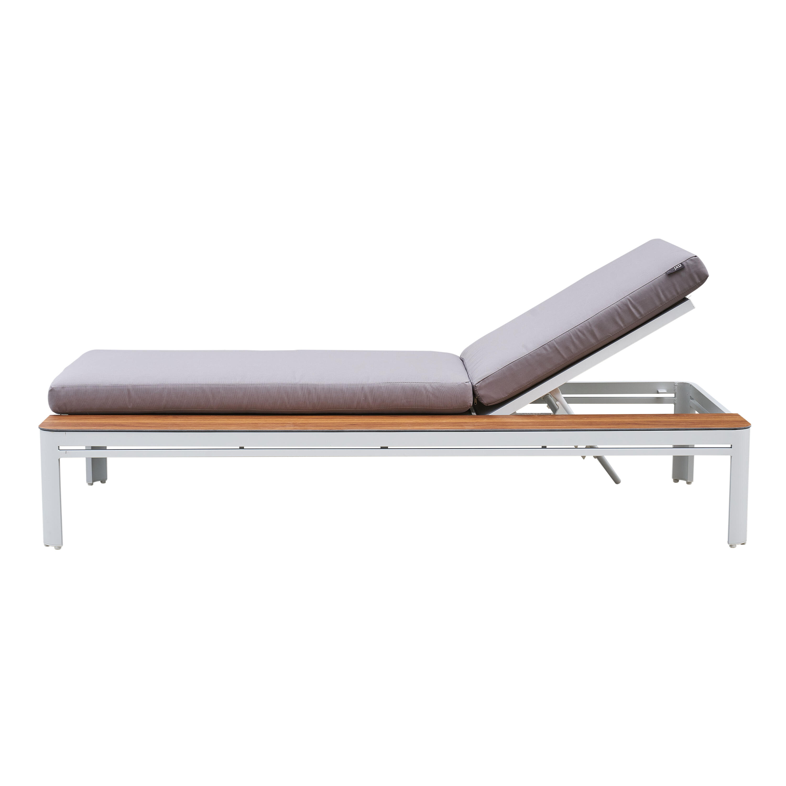 Chaise longue avec table en bois - 5 positions / Gris 7/7