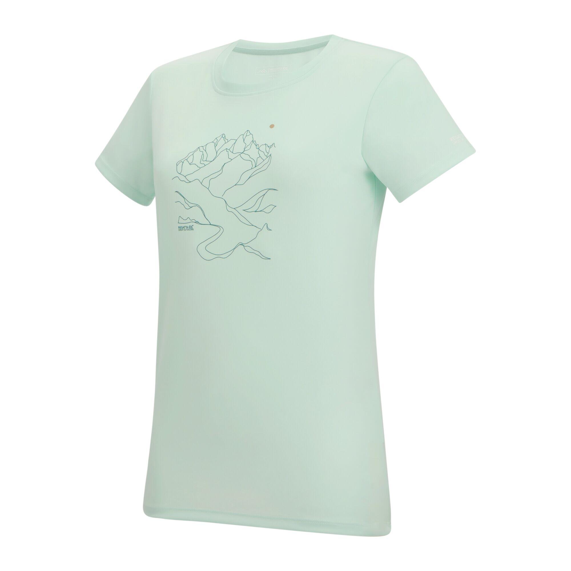 Maglietta Disegno A Tratto Donna Regatta Fingal Nebbia 3/4