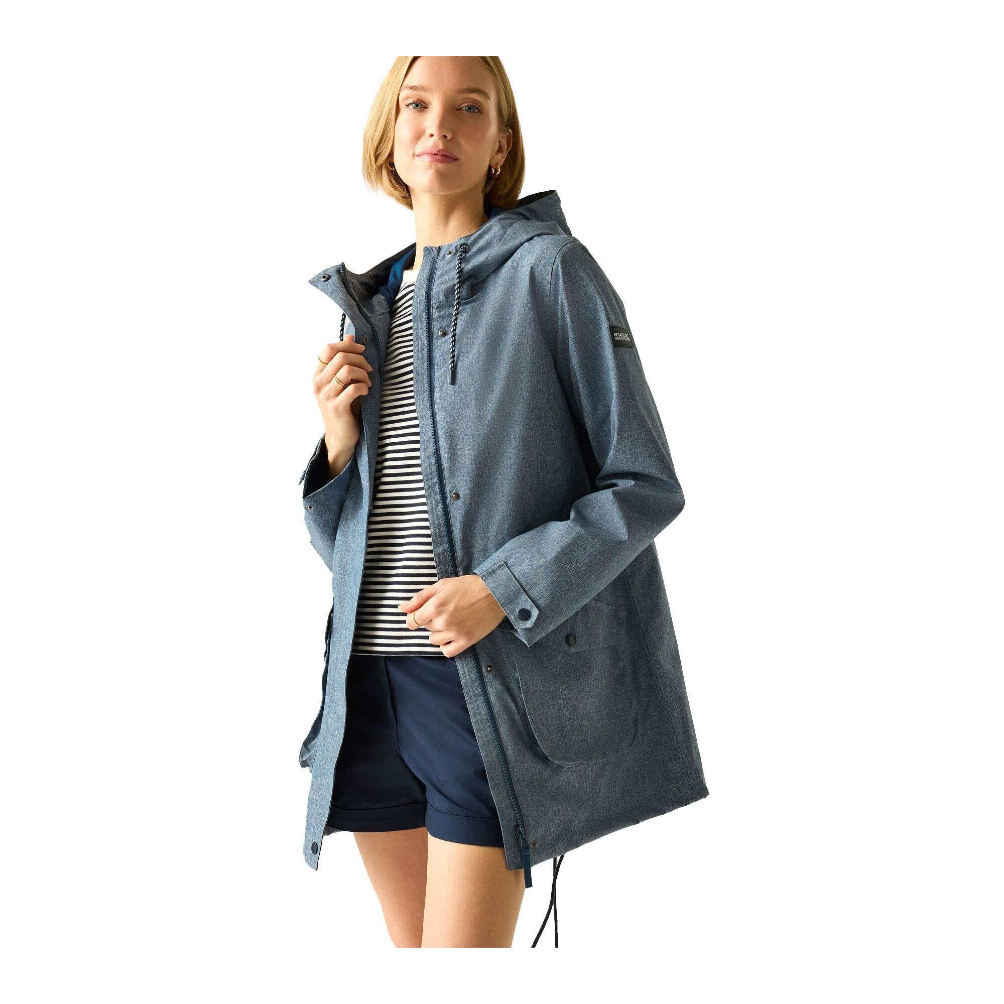 Chaqueta Impermeable Norana para Mujer Chambray, Denim Oscuro 4/5