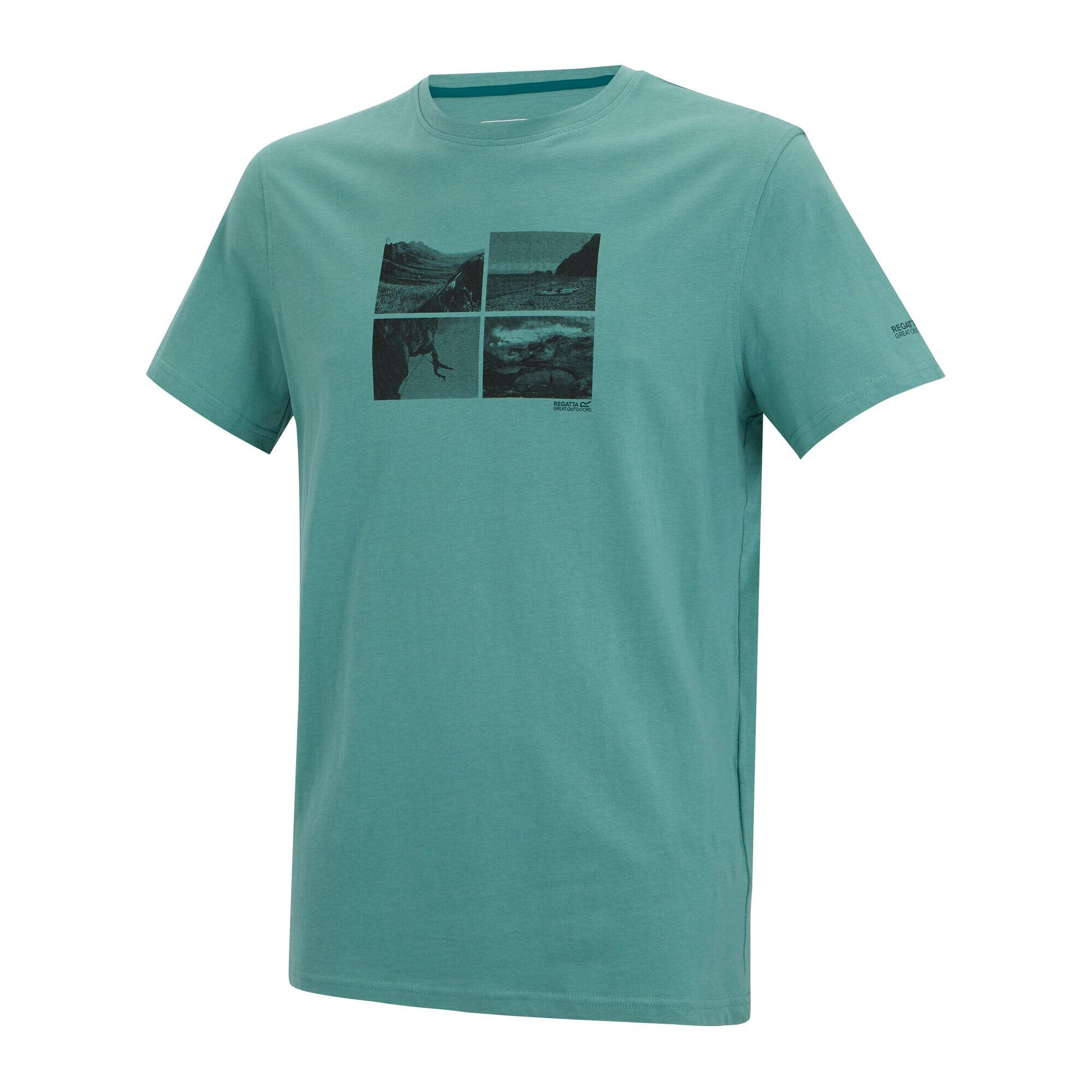 Camiseta Breezed Diseño Collage de Fotos para Hombre Vidrio Ártico 3/5