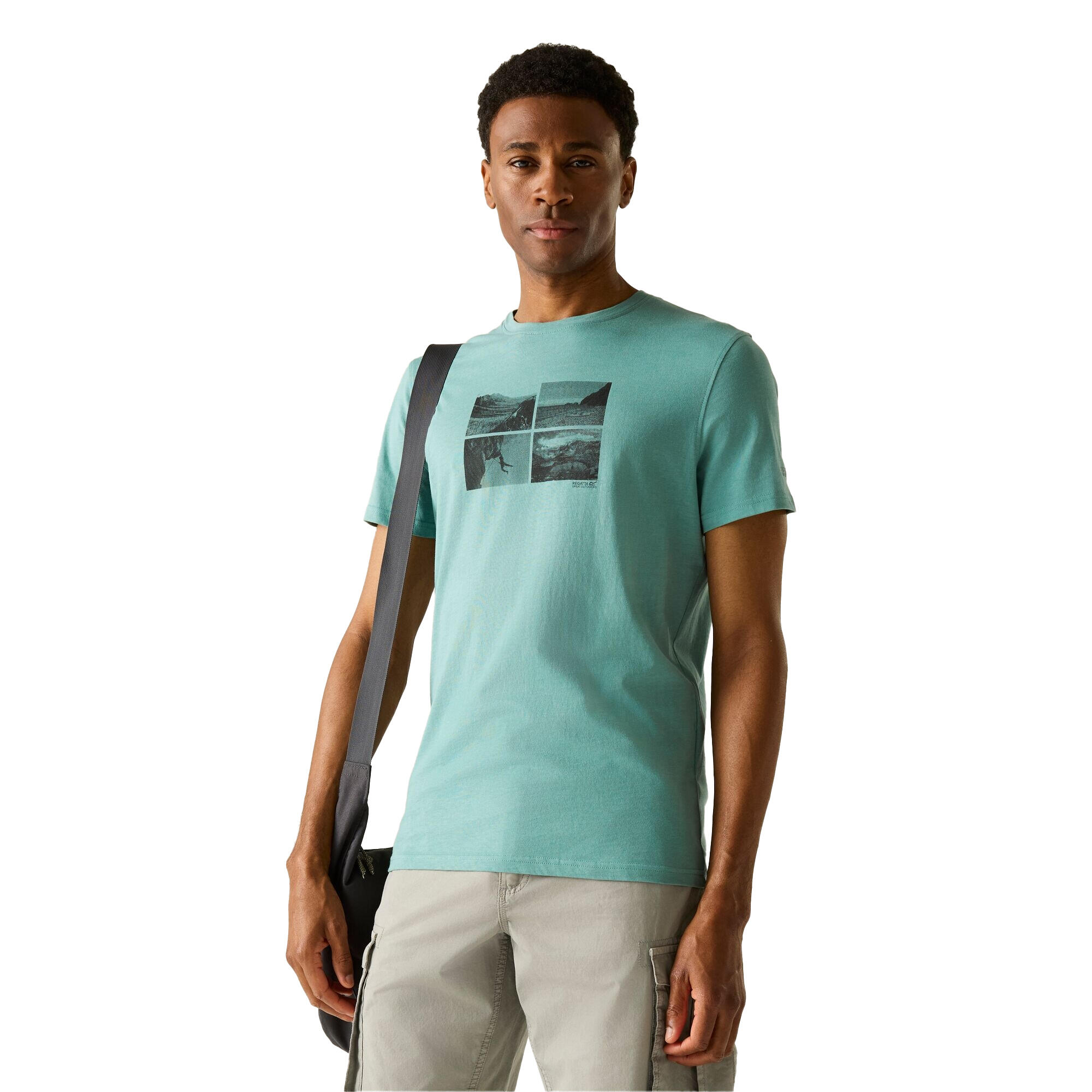 Camiseta Breezed Diseño Collage de Fotos para Hombre Vidrio Ártico 4/5
