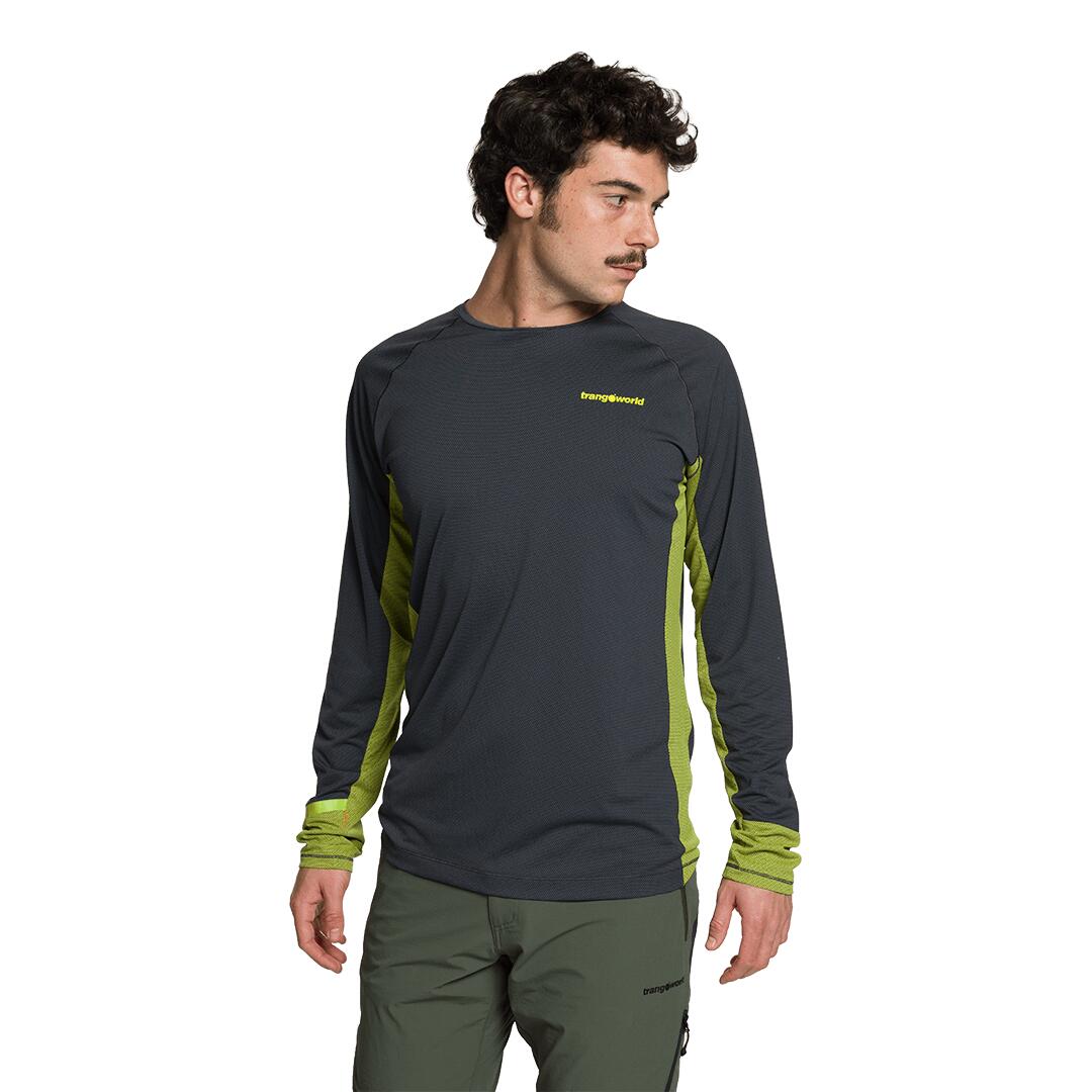 Camiseta manga larga para Hombre Trangoworld Rimont Gris/Verde 4/6