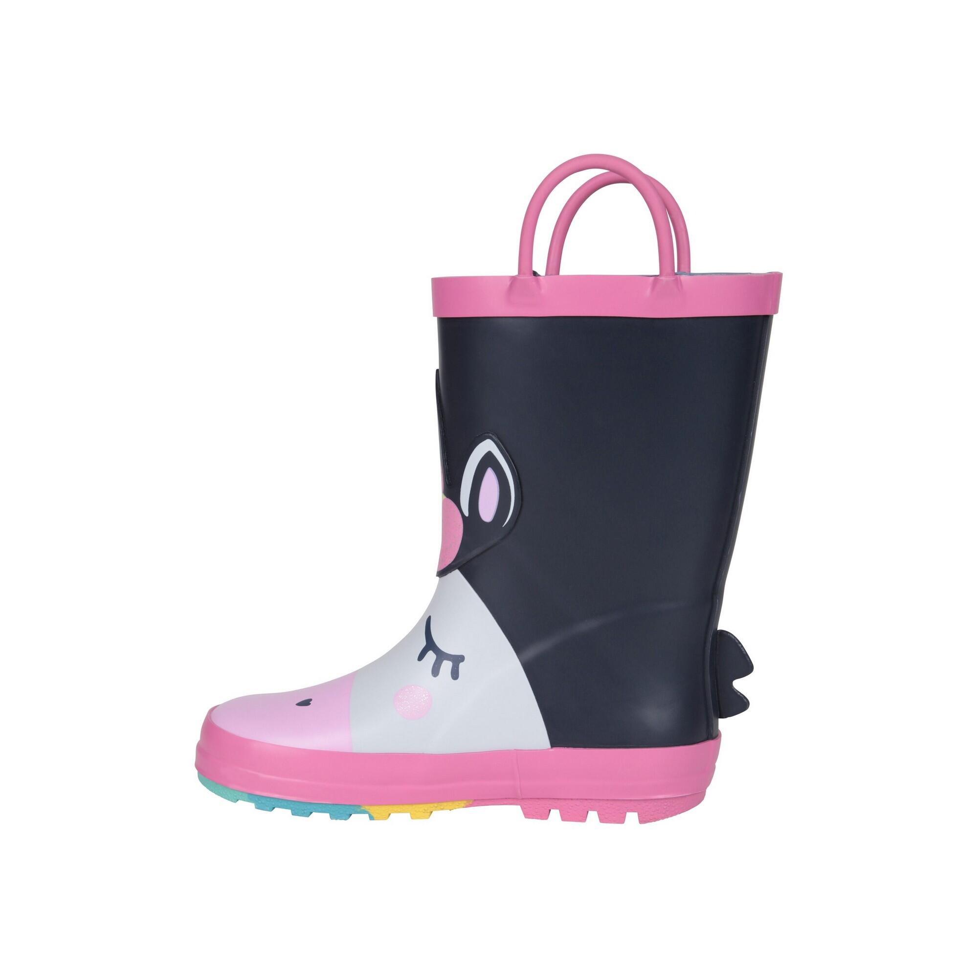 Bottes De Pluie Motif/style Licorne Enfant (Bleu Foncé) 3/4