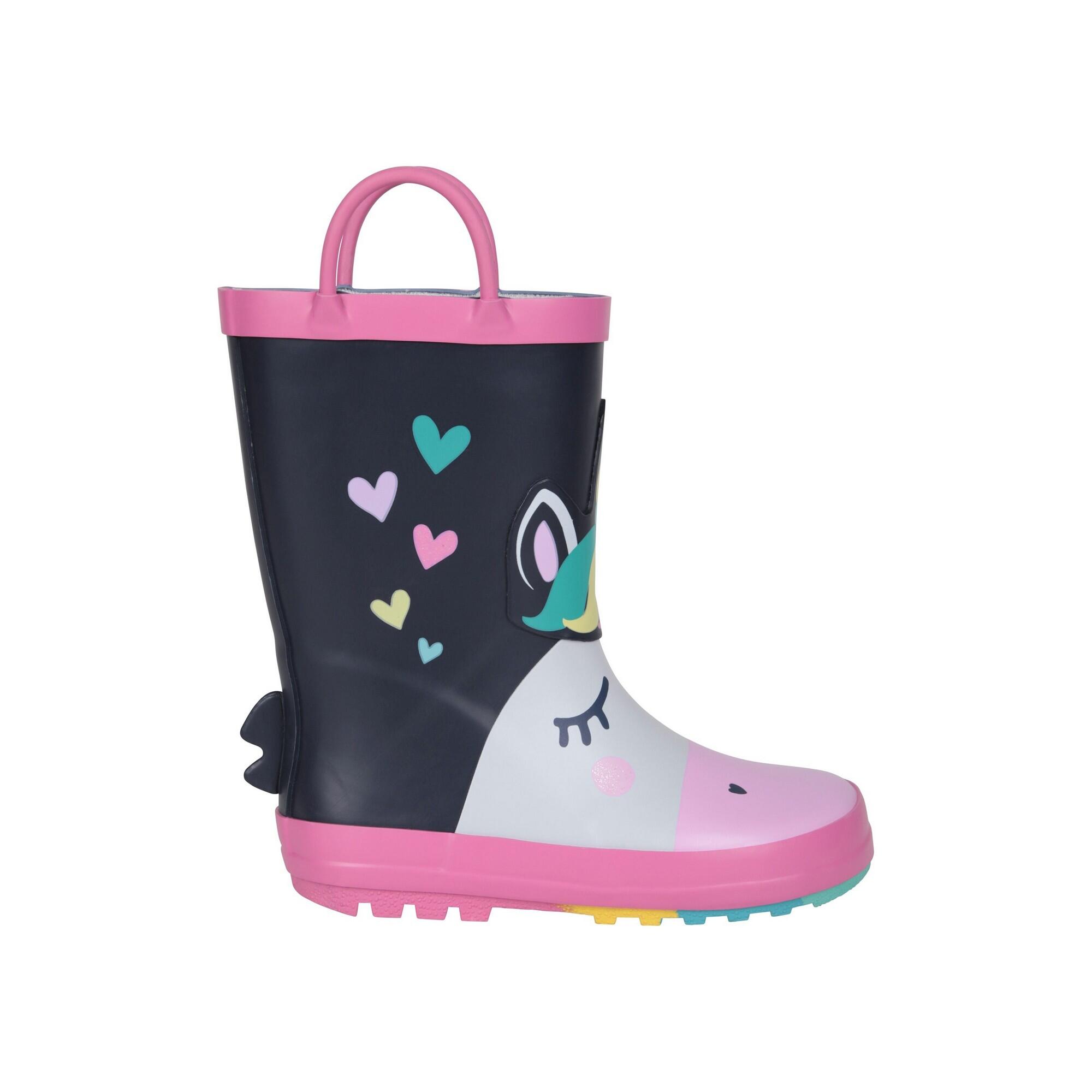 Bottes De Pluie Motif/style Licorne Enfant (Bleu Foncé) 4/4