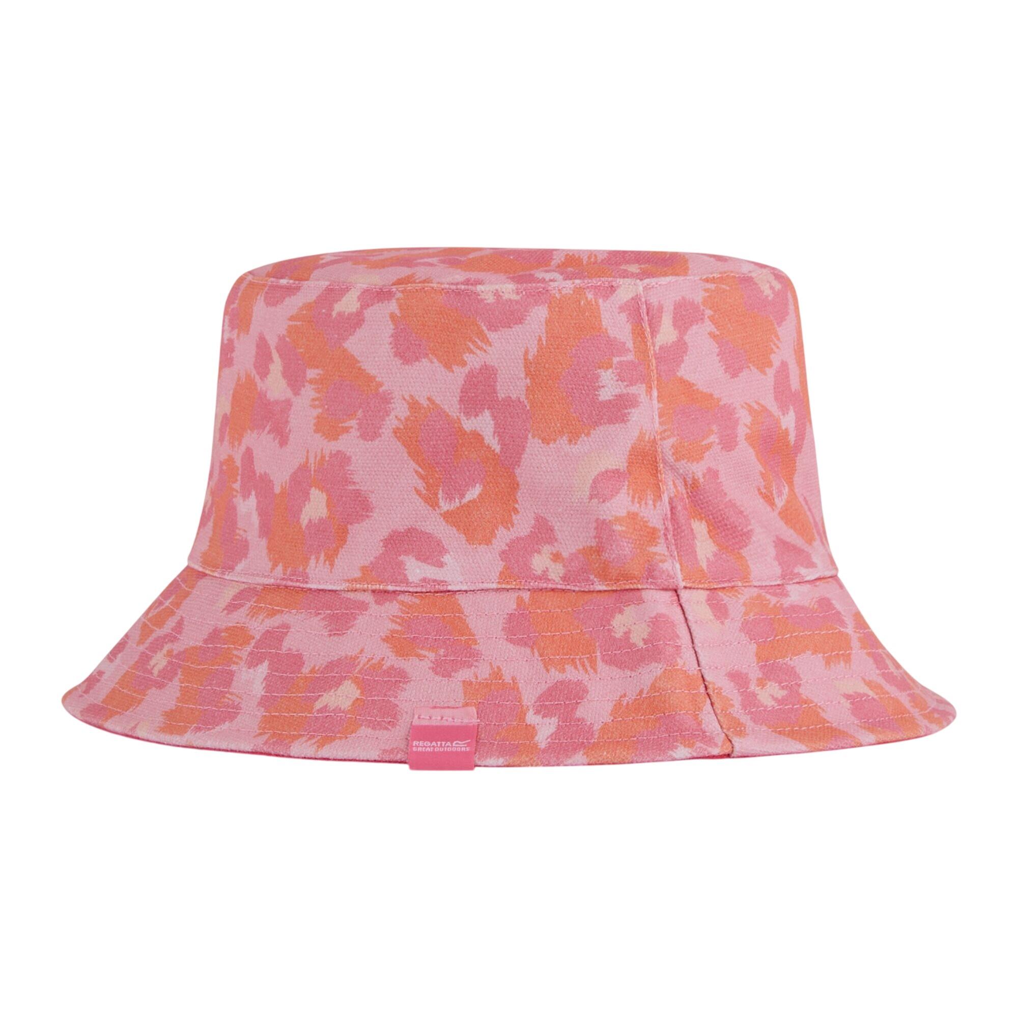 Childrens/Kids Flip Up Bucket Hat (Pink Lemonade) 3/5