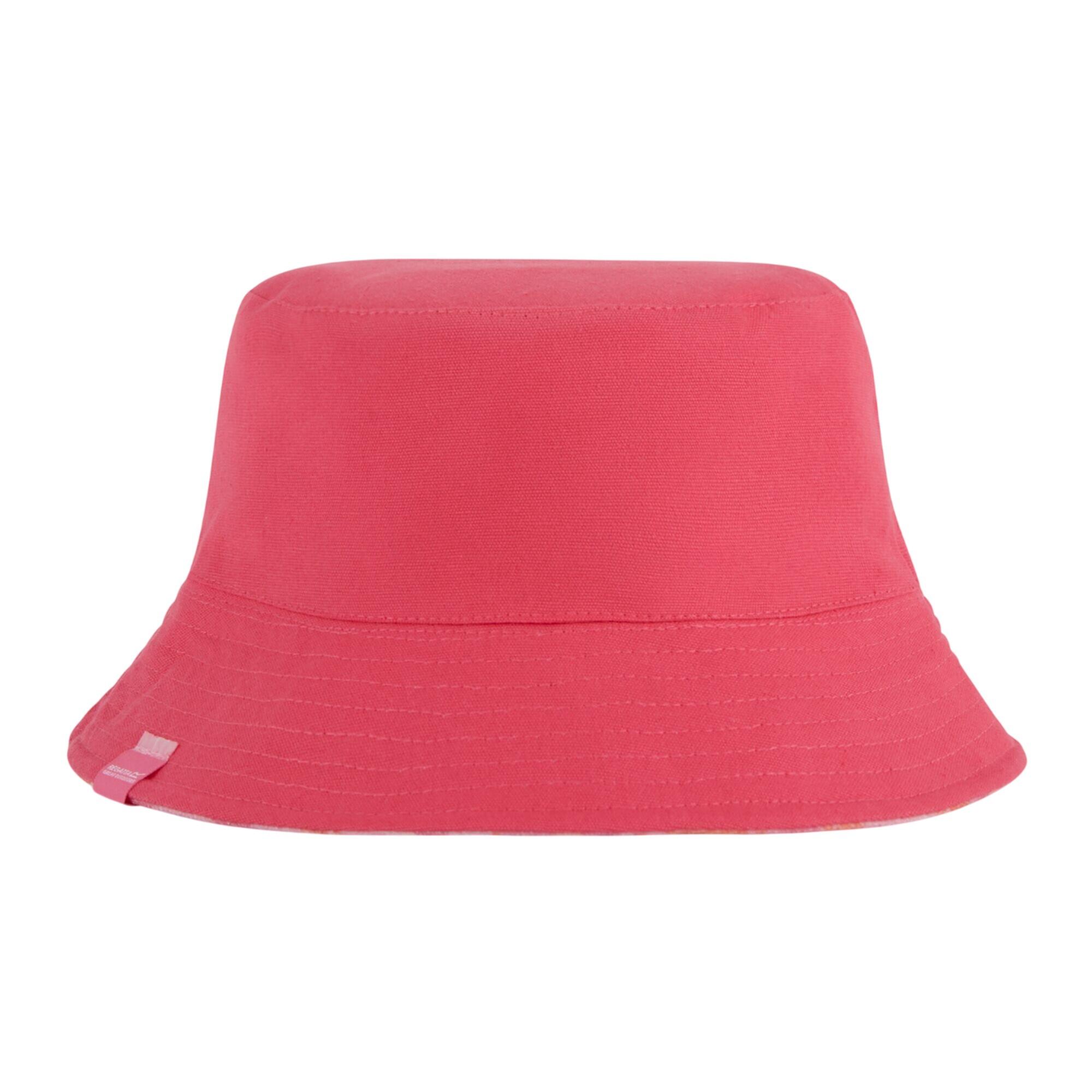 Childrens/Kids Flip Up Bucket Hat (Pink Lemonade) 2/5