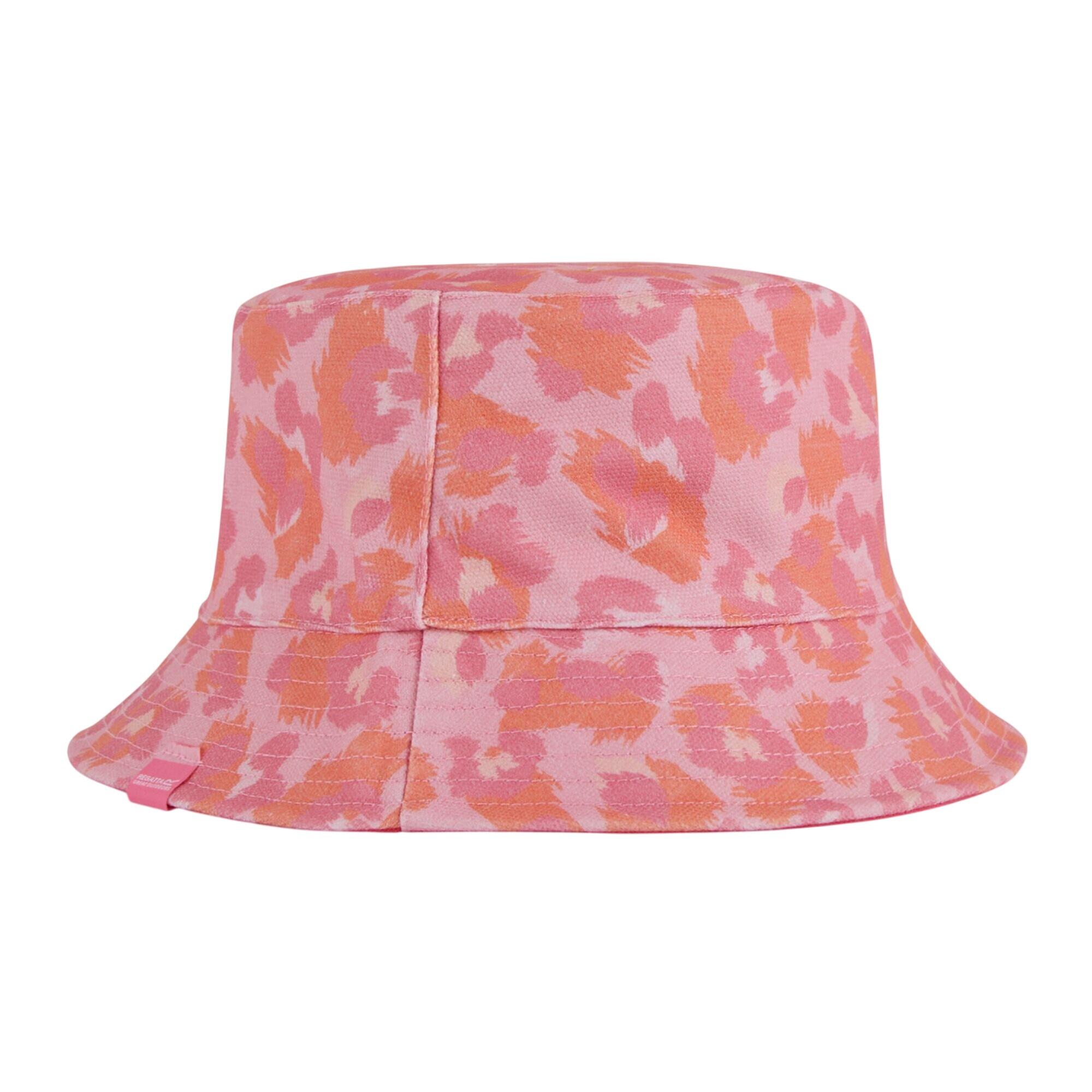 Childrens/Kids Flip Up Bucket Hat (Pink Lemonade) 4/5