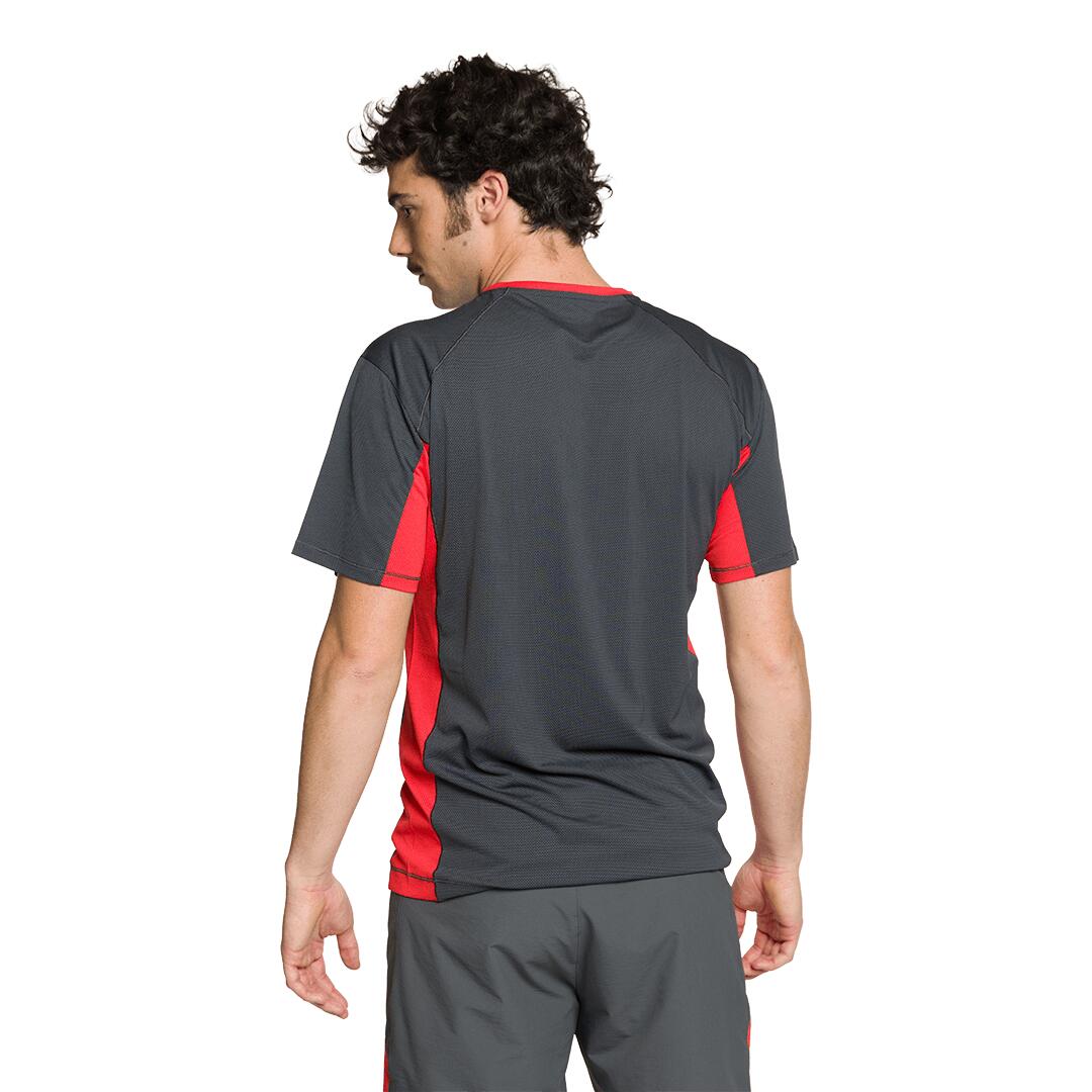 Camiseta para Hombre Trangoworld Ritsem Gris/Rojo 3/4