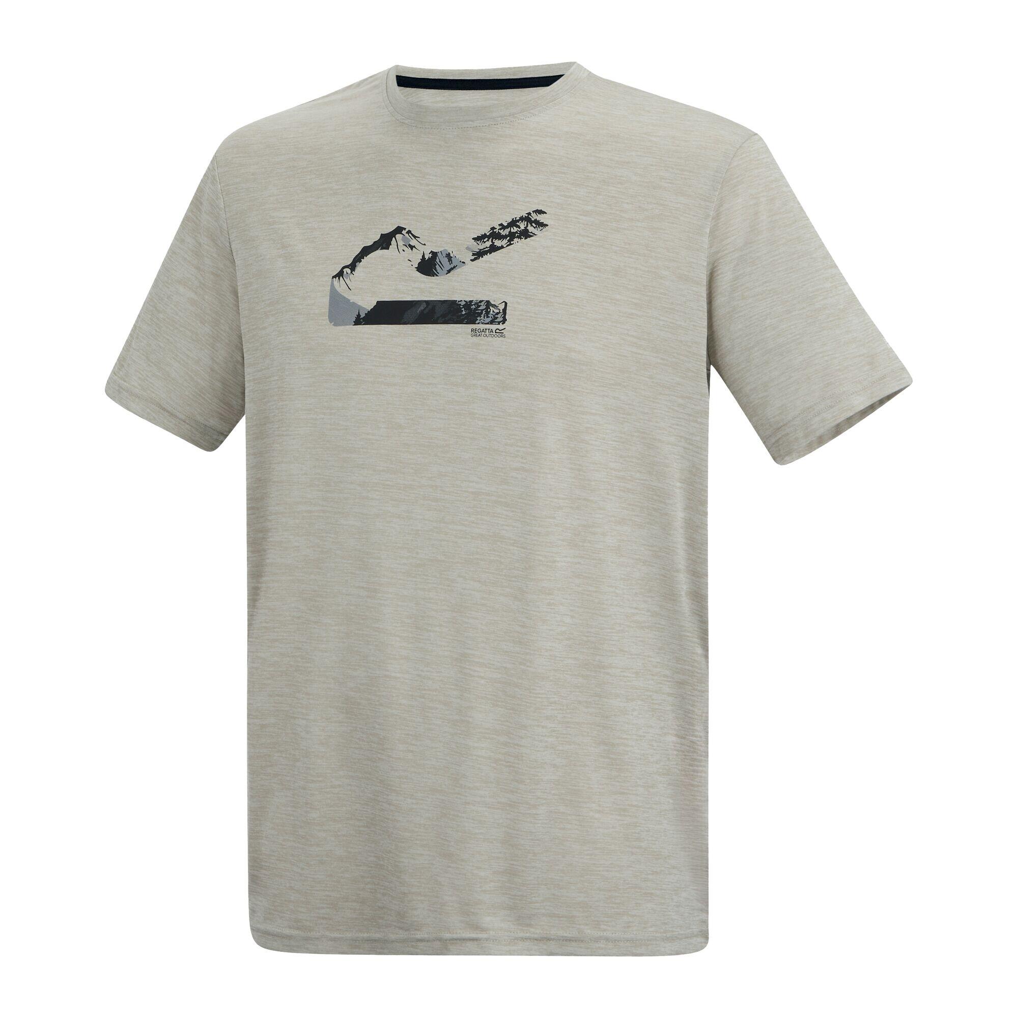 Tshirt Motif/style Paysage FINGAL Homme (Blanc Cassé Chiné) 3/4