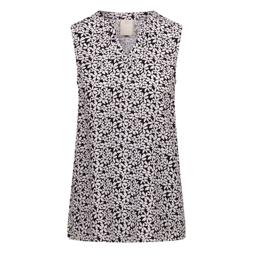Womens/Ladies Kaylyn Printed Vest Top (Black)
