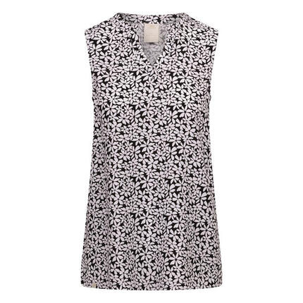 Dames Kaylyn Bedrukt Vest Top (Zwart)