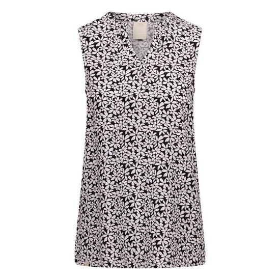Dames Kaylyn Bedrukt Vest Top (Zwart)