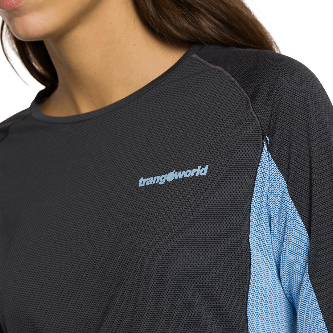 Camiseta manga larga para Mujer Trangoworld Sardala Gris/Azul 5/5