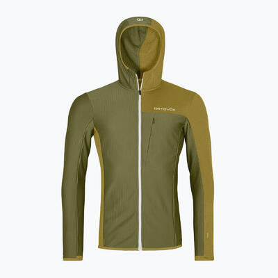 Herenhoodie ortovox fleece light grid hooded