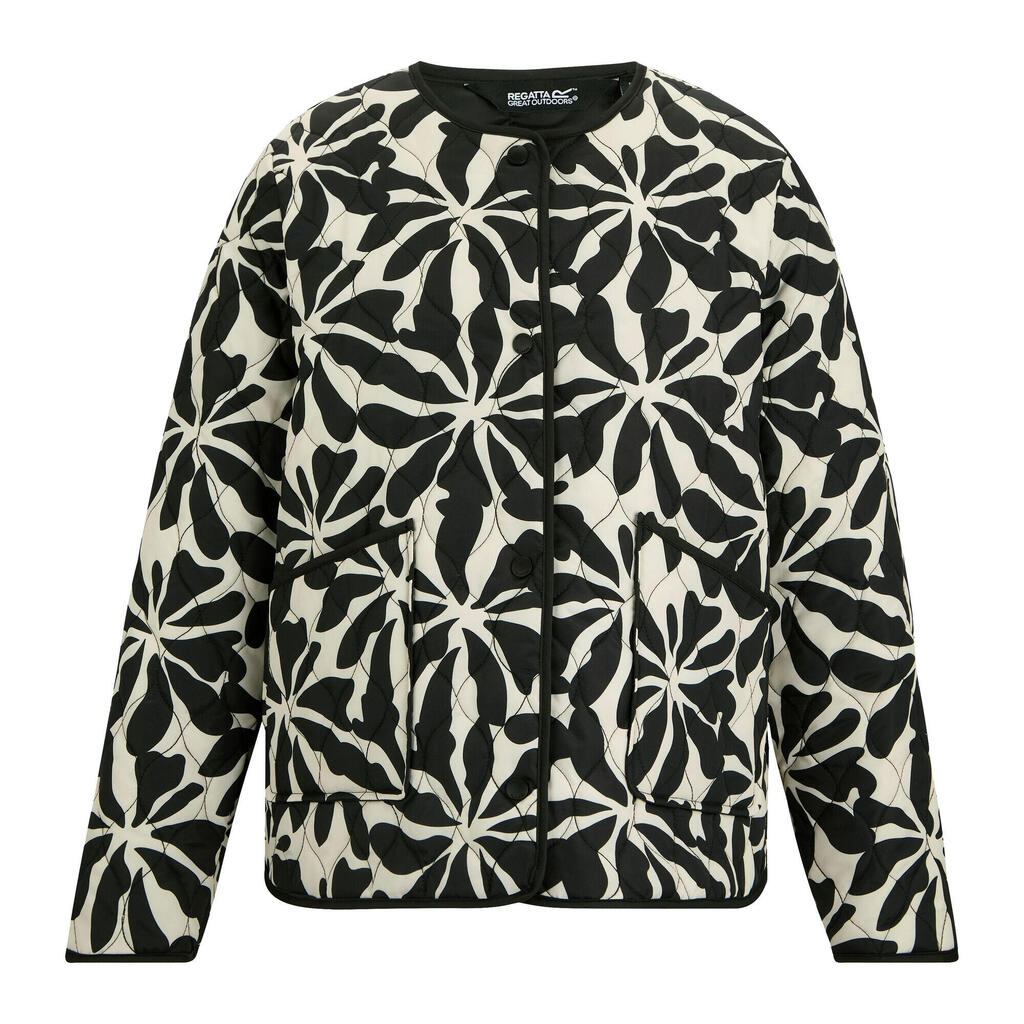 Womens/Ladies Mira Abstract Floral Padded Jacket (Beige)