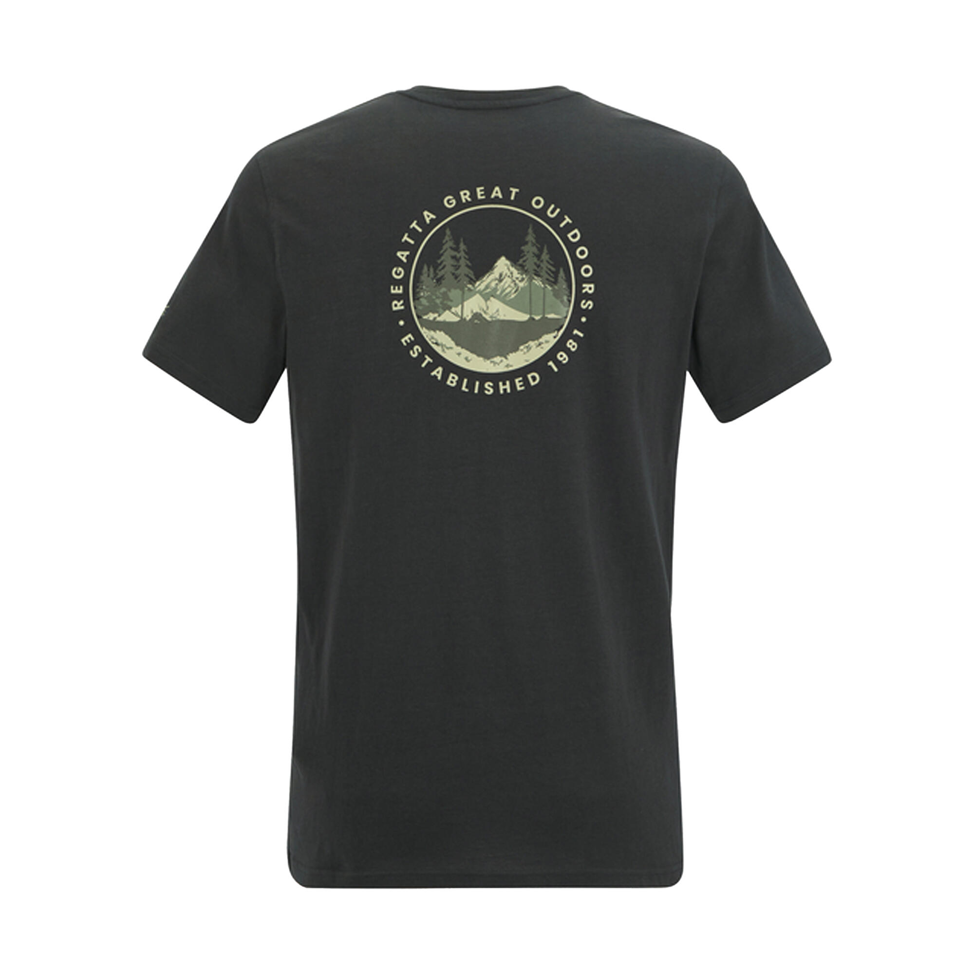 Tshirt Motif/style Montagne Dans Cercle BREEZED Homme (Cendre) 2/5