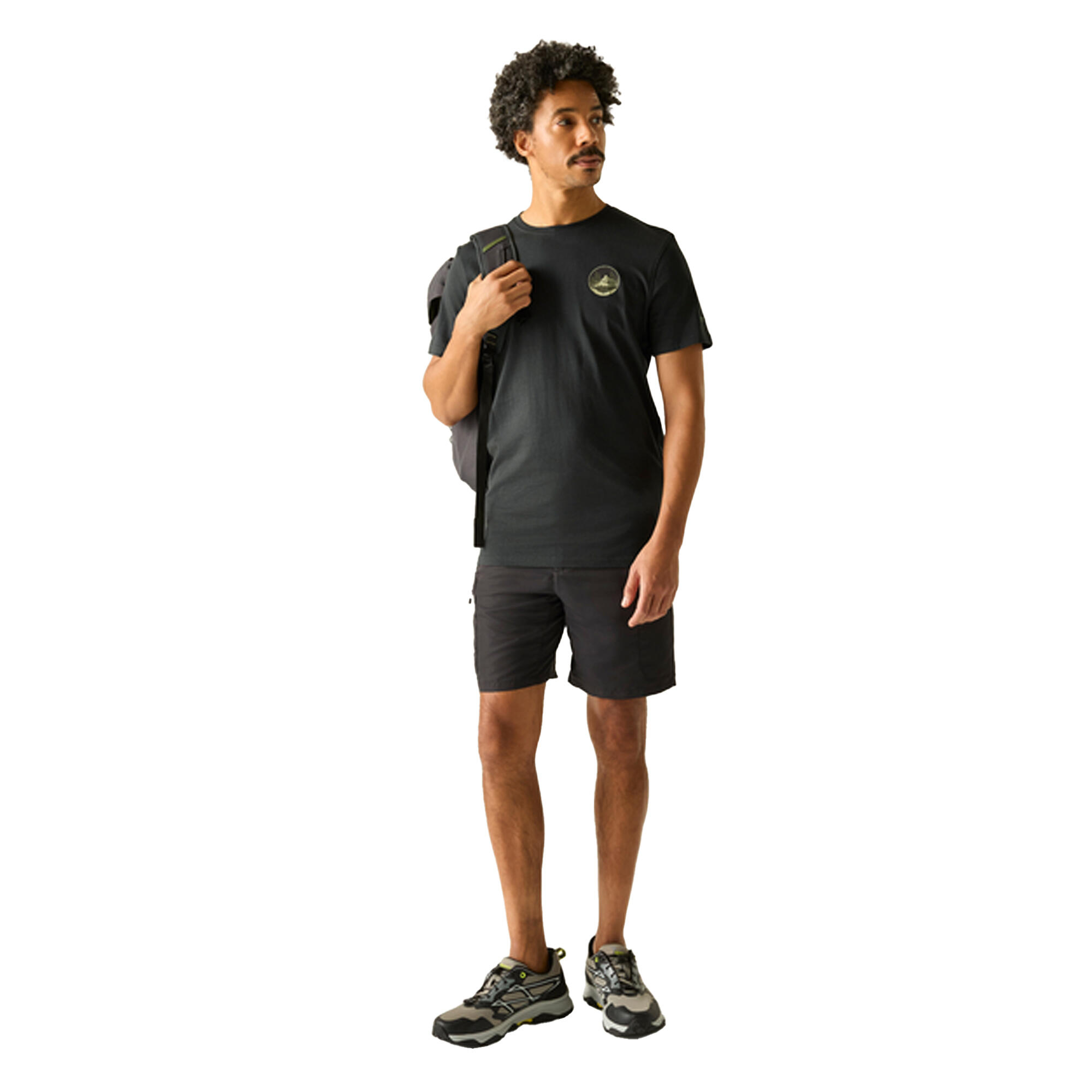 Tshirt Motif/style Montagne Dans Cercle BREEZED Homme (Cendre) 4/5