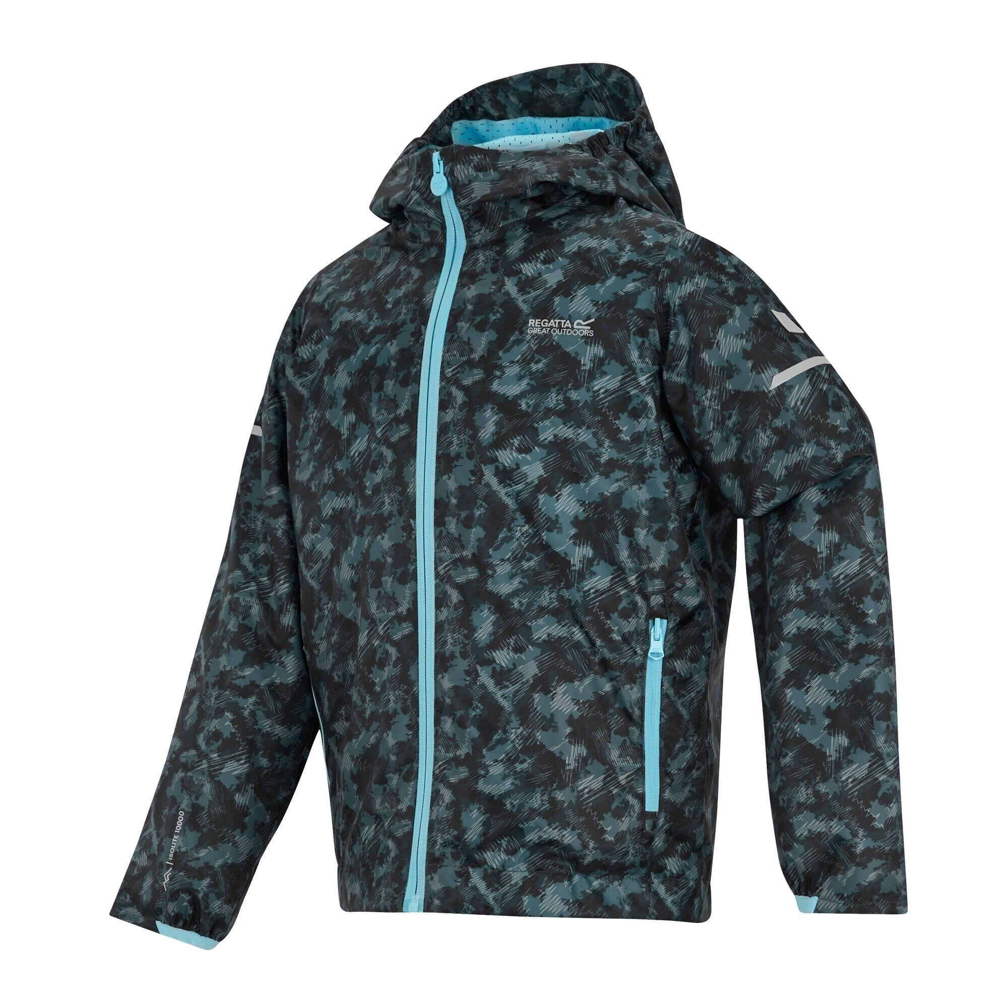 Waterdicht kinder/kinderjack Lever II Scratched Camo (China Blauw) 3/5