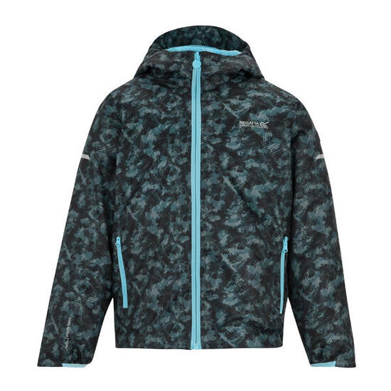Veste Imperméable Motif/style Camouflage Rayé LEVER Enfant (Bleu)
