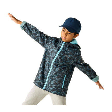 Veste Imperméable Motif/style Camouflage Rayé LEVER Enfant (Bleu)
