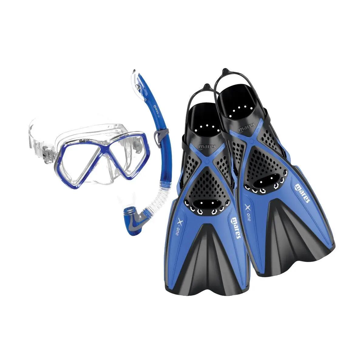 Mares Ensemble de plongée avec tuba X-One Pirate Junior - Bleu 4/5