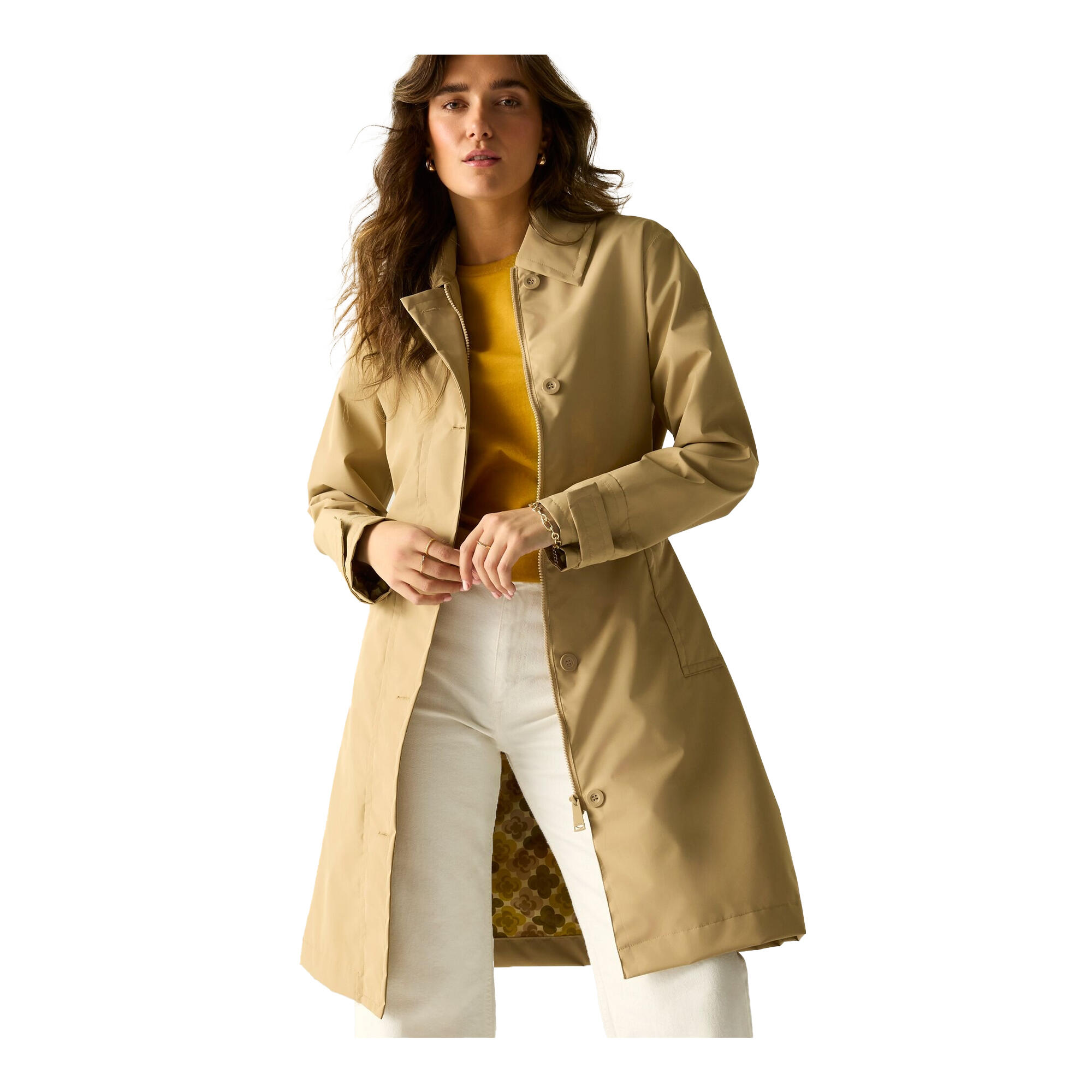 Chaqueta Impermeable Orla Kiely Diseño Flor para Mujer Avena 4/5