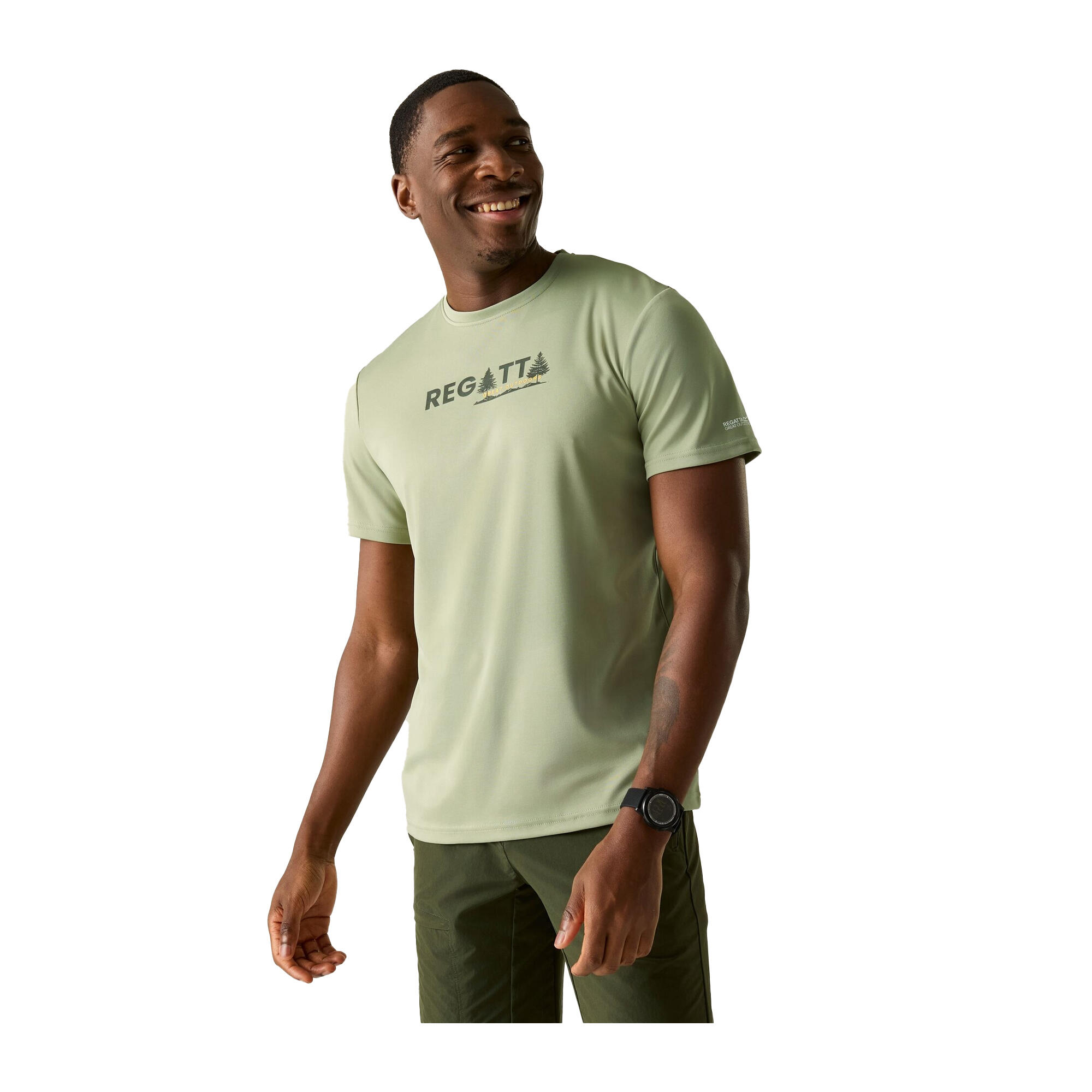 Tshirt Motif/style Pin FINGAL Homme (Vert Sauge) 4/5