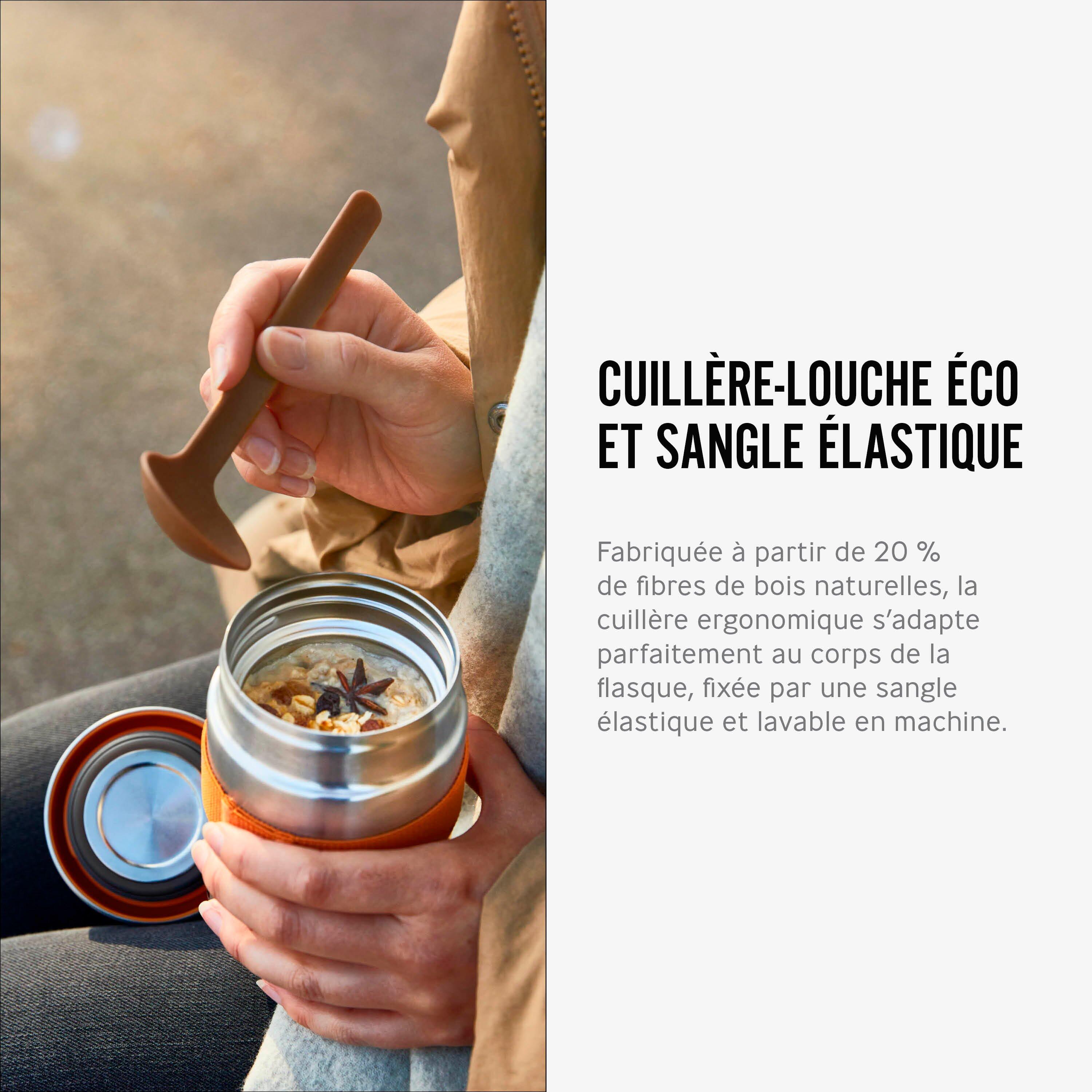 FOOD FLASK ISOTHERME-ORANGE-400ML-ANTI-FUITE-6H CHAUD  8H FROID-AVEC CUILLÈRE 5/7