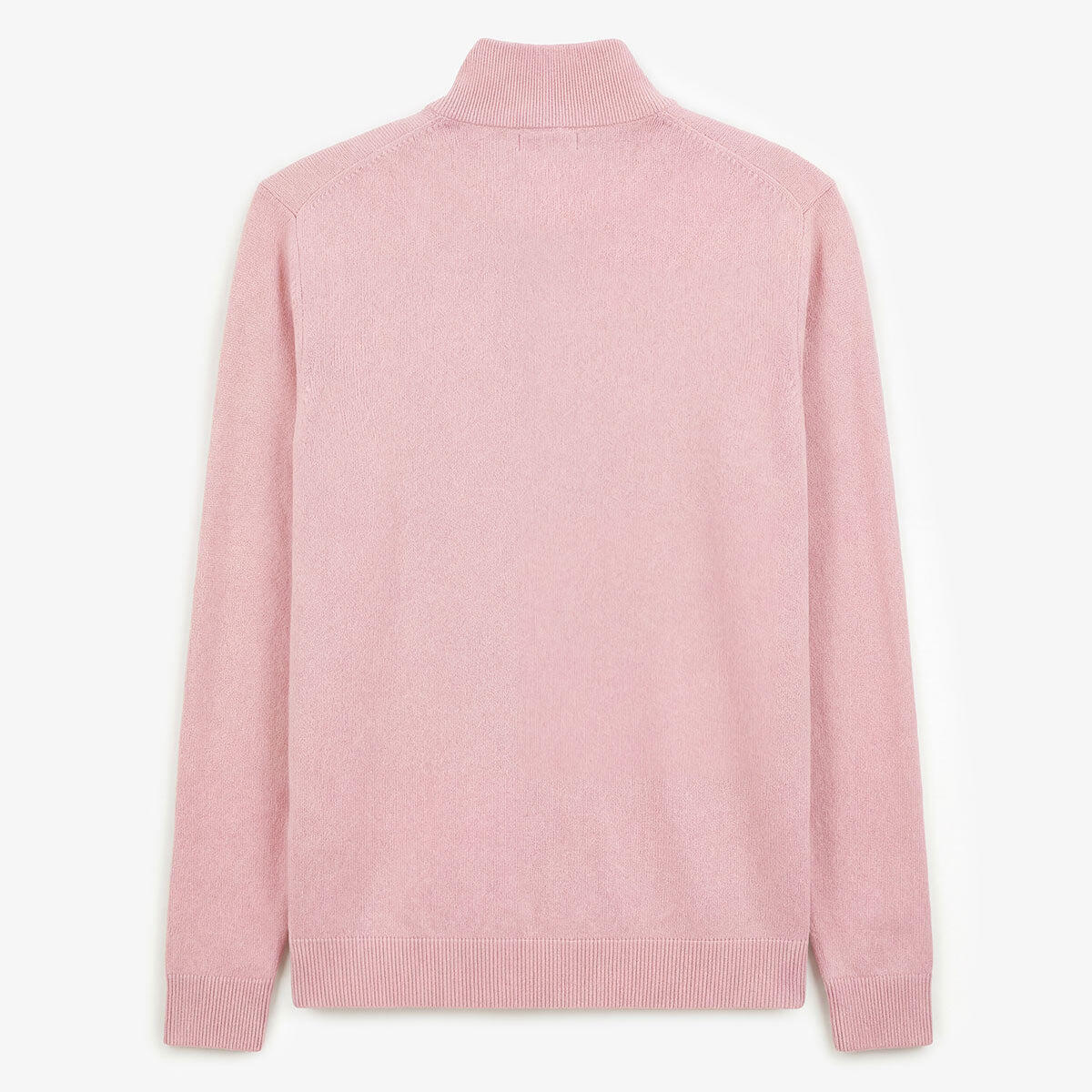 Jersey con cuello con cremallera de algodón y lana rosa Malo 2/4