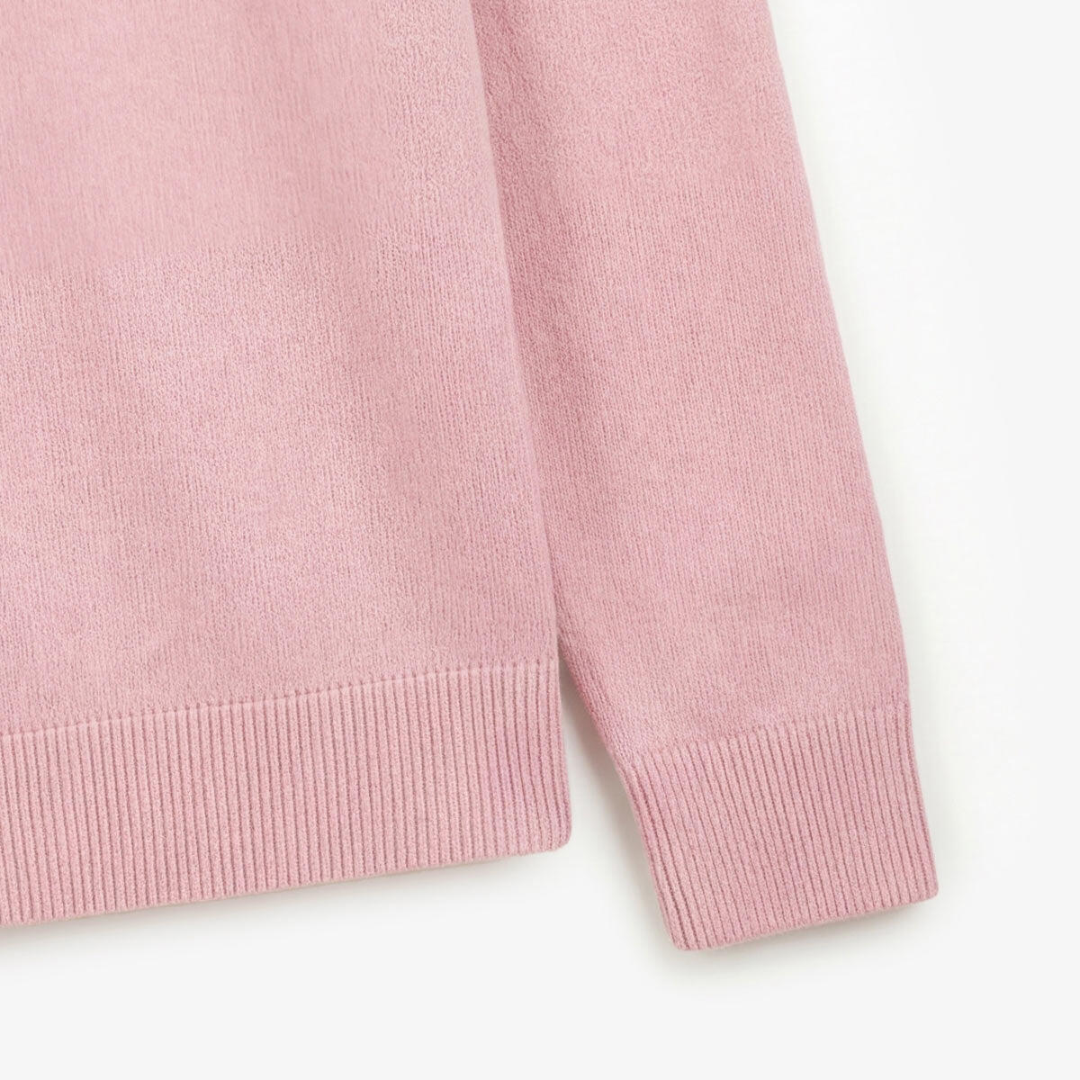 Jersey con cuello con cremallera de algodón y lana rosa Malo 4/4