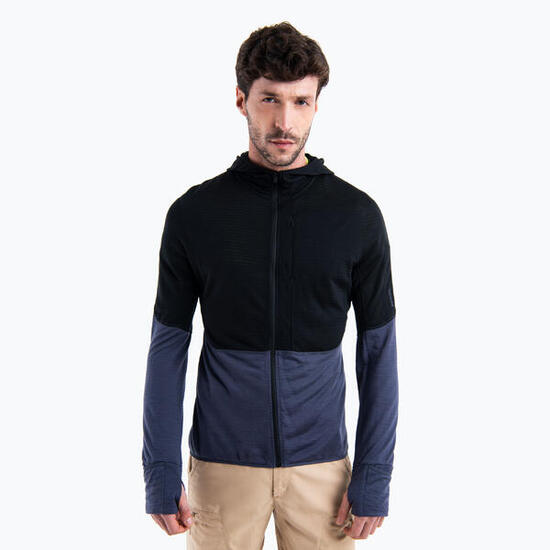 Bluza trekkingowa męska icebreaker Merino 200 Realfleece Descender Zip Hoodie