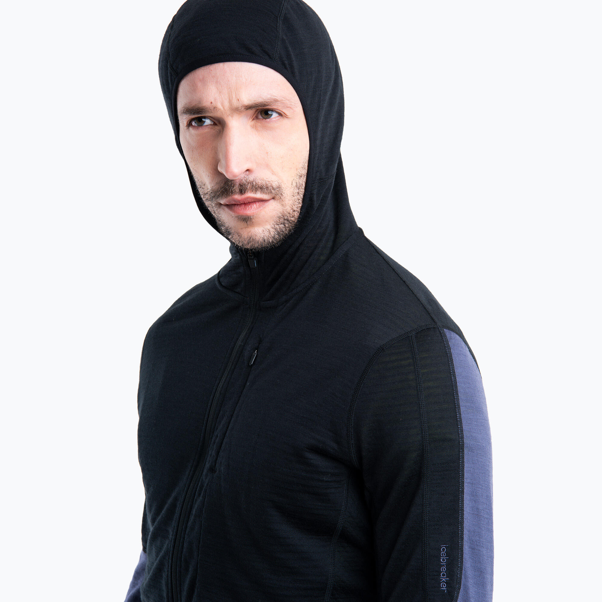 Felpa da trekking uomo icebreaker Merino 200 Realfleece Descender con zip 4/7