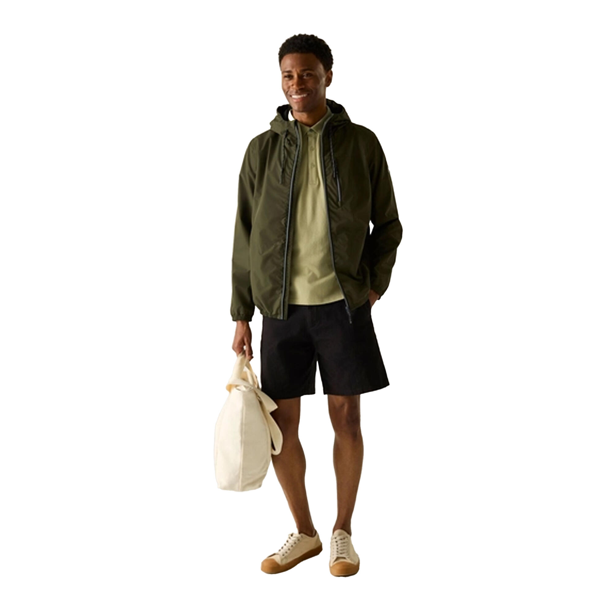 Casaco impermeável Shorebay para homem (Cáqui Escuro / Preto) 4/5