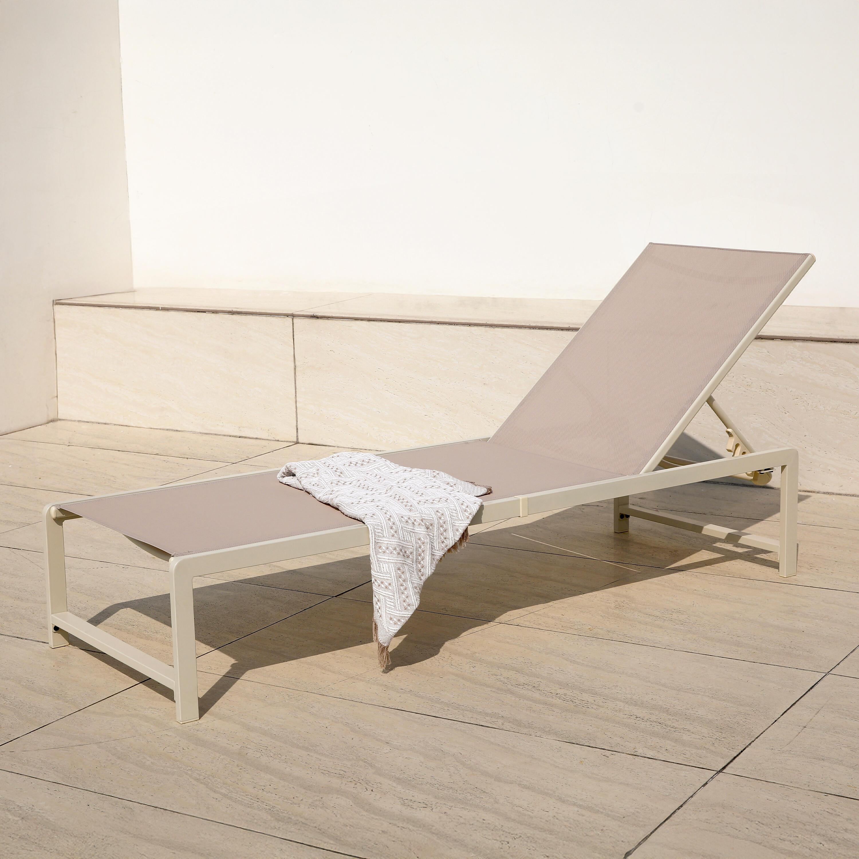 Sdraio - Regolabile in 5 posizioni - Beige / Marrone 3/7