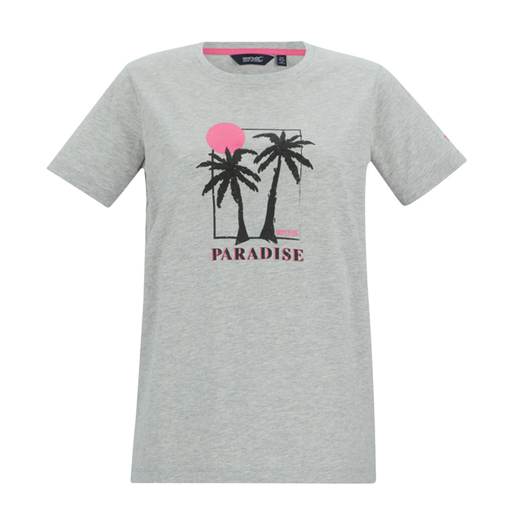 Womens/Ladies Filandra VX Paradise Palm TShirt (Grey Marl)