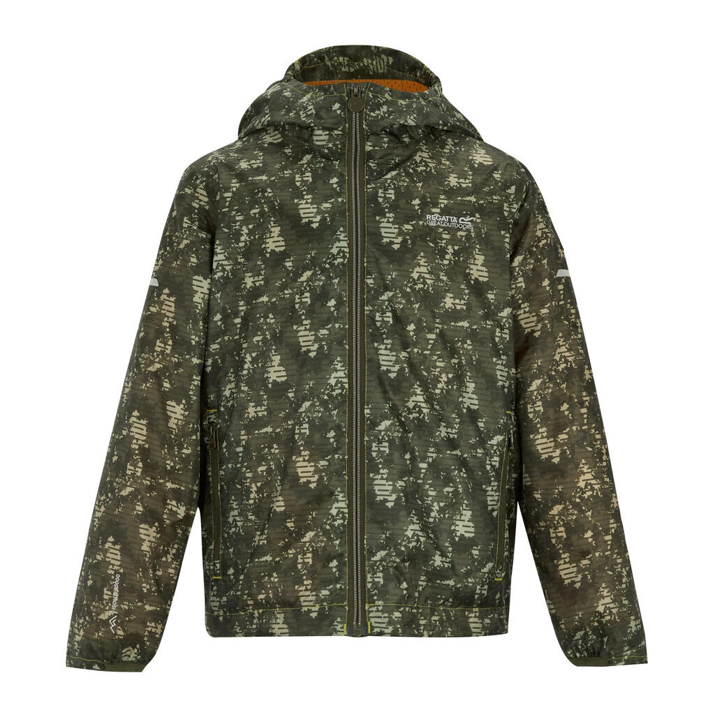 Childrens/Kids Lever II Line Camo Waterproof Jacket (Light Sage)