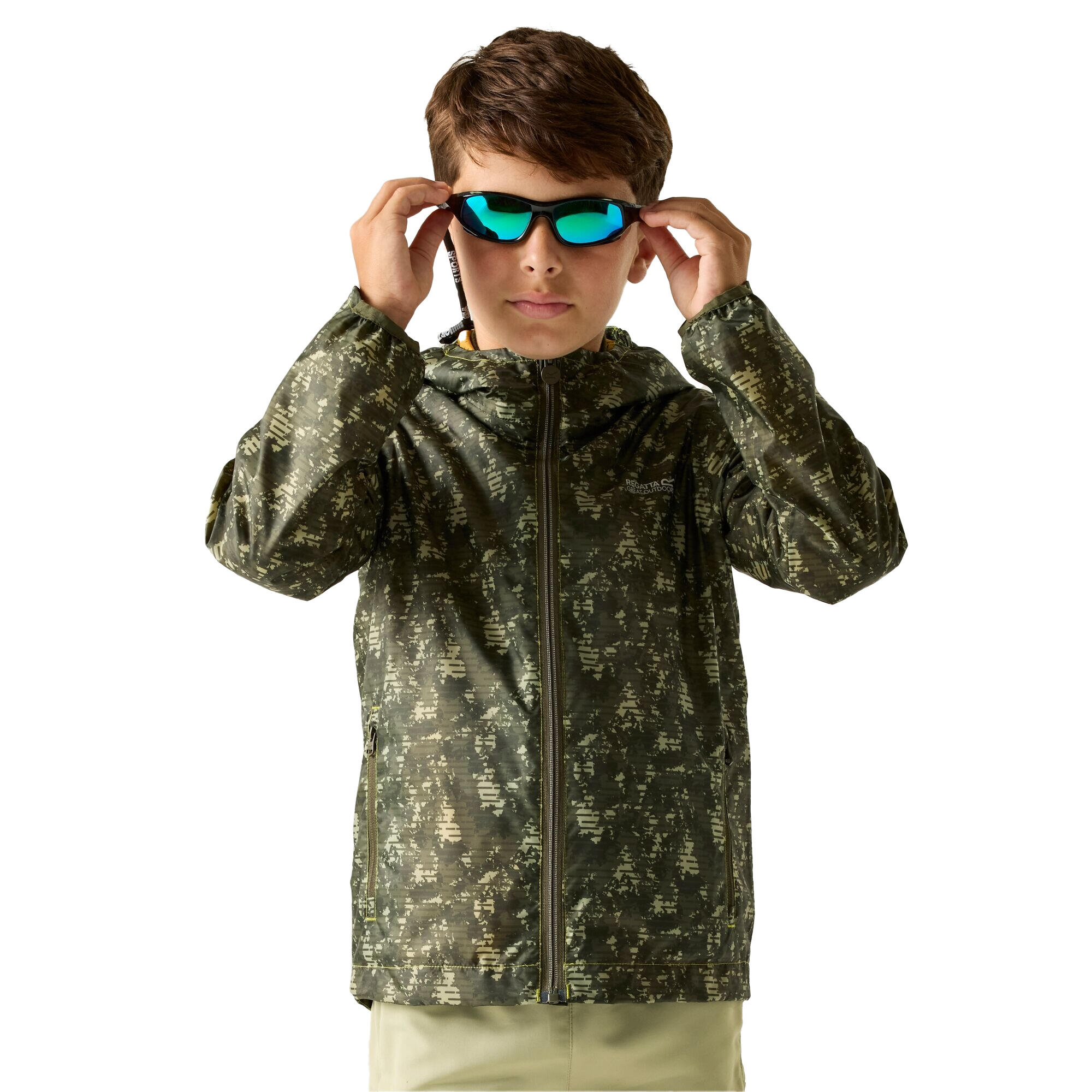 Kinder/kinderkleding Lever II Line Camo Waterdicht Jasje (Lichte Salie) 4/5