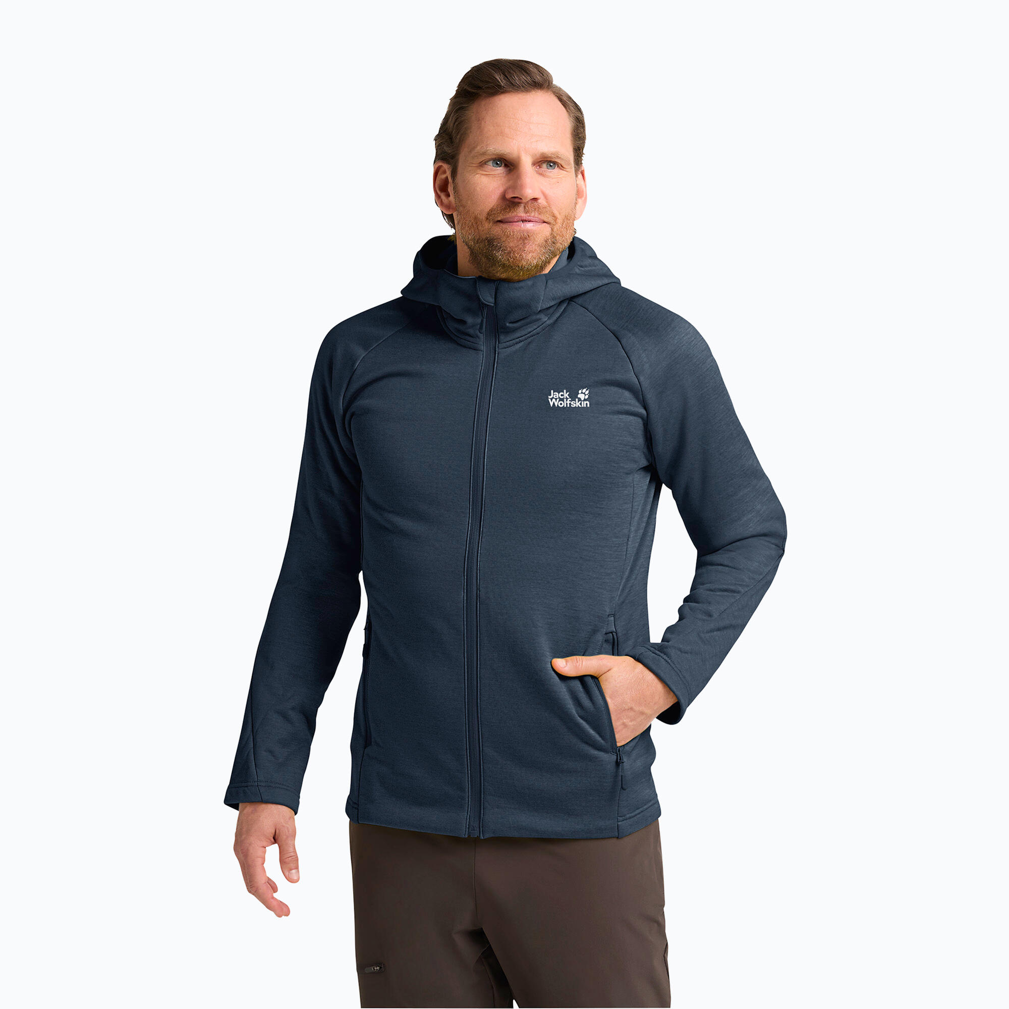 Bluza trekkingowa męska Jack Wolfskin Peak District Hooded Full Zip