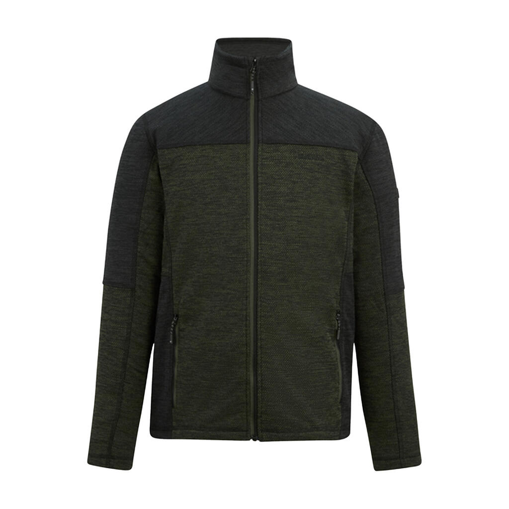 Mens Highton Fleece Full Zip Midlayer (Dark Khaki/Black)