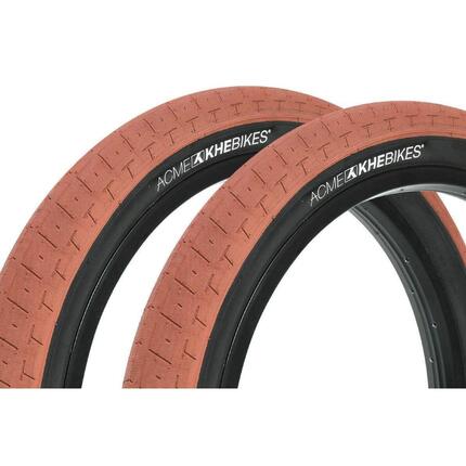 Zestaw opon BMX KHE ACME 20 cali x 2,40 cala brązowy