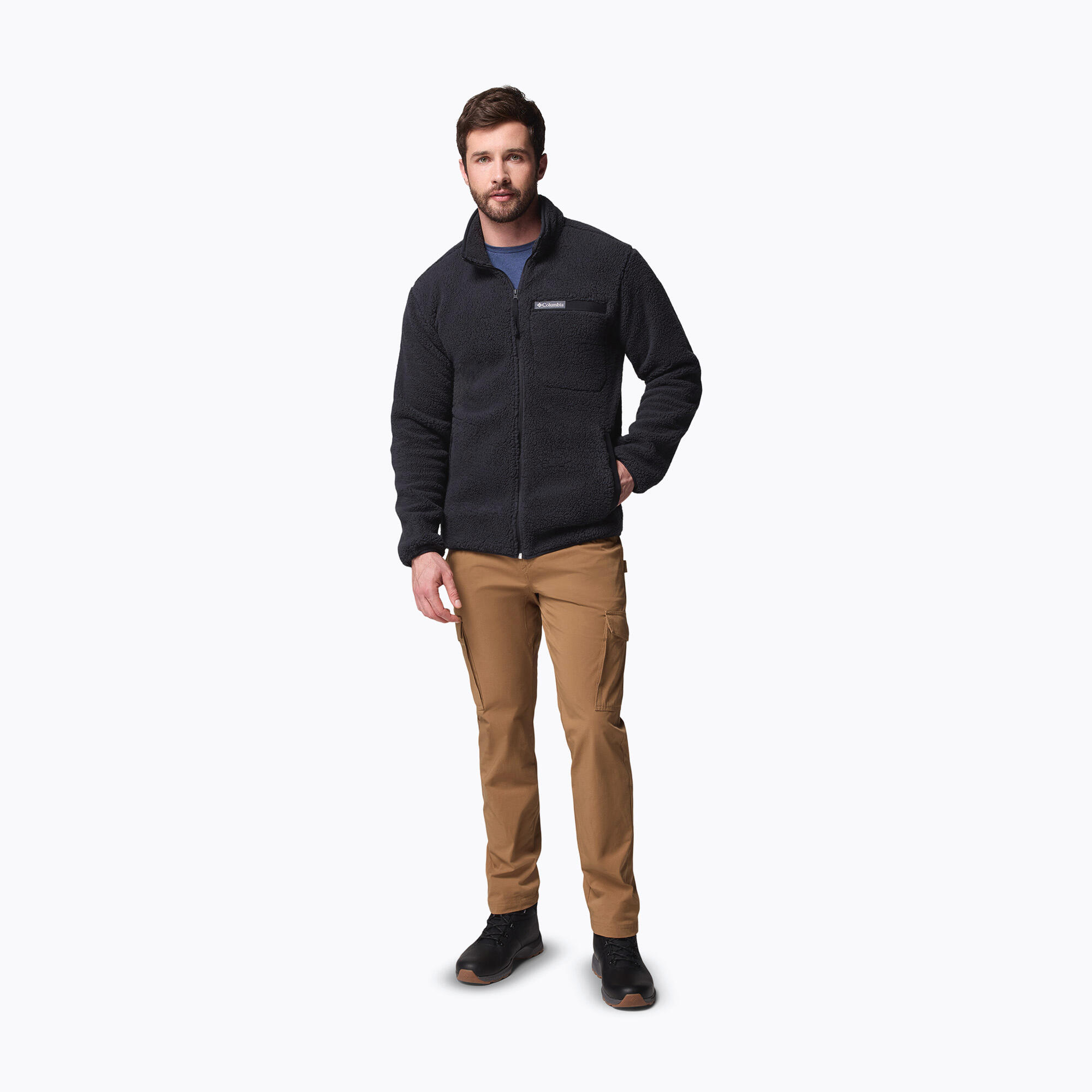 Casaco masculino Columbia Rugged Ridge High Pile com zíper completo 2/7