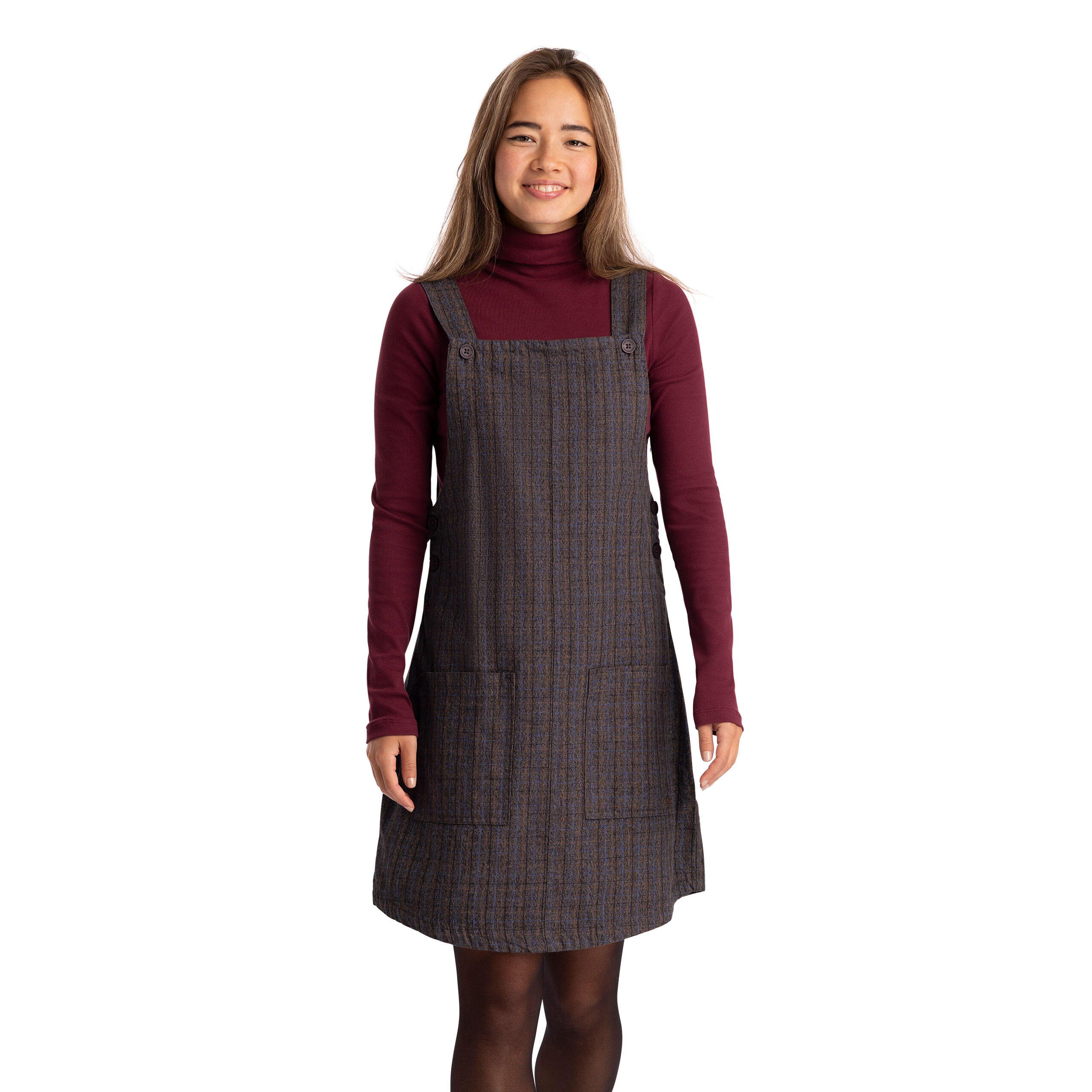 Trespass Twirl - Abito casual femminile a quadri grigio scuro 2/5